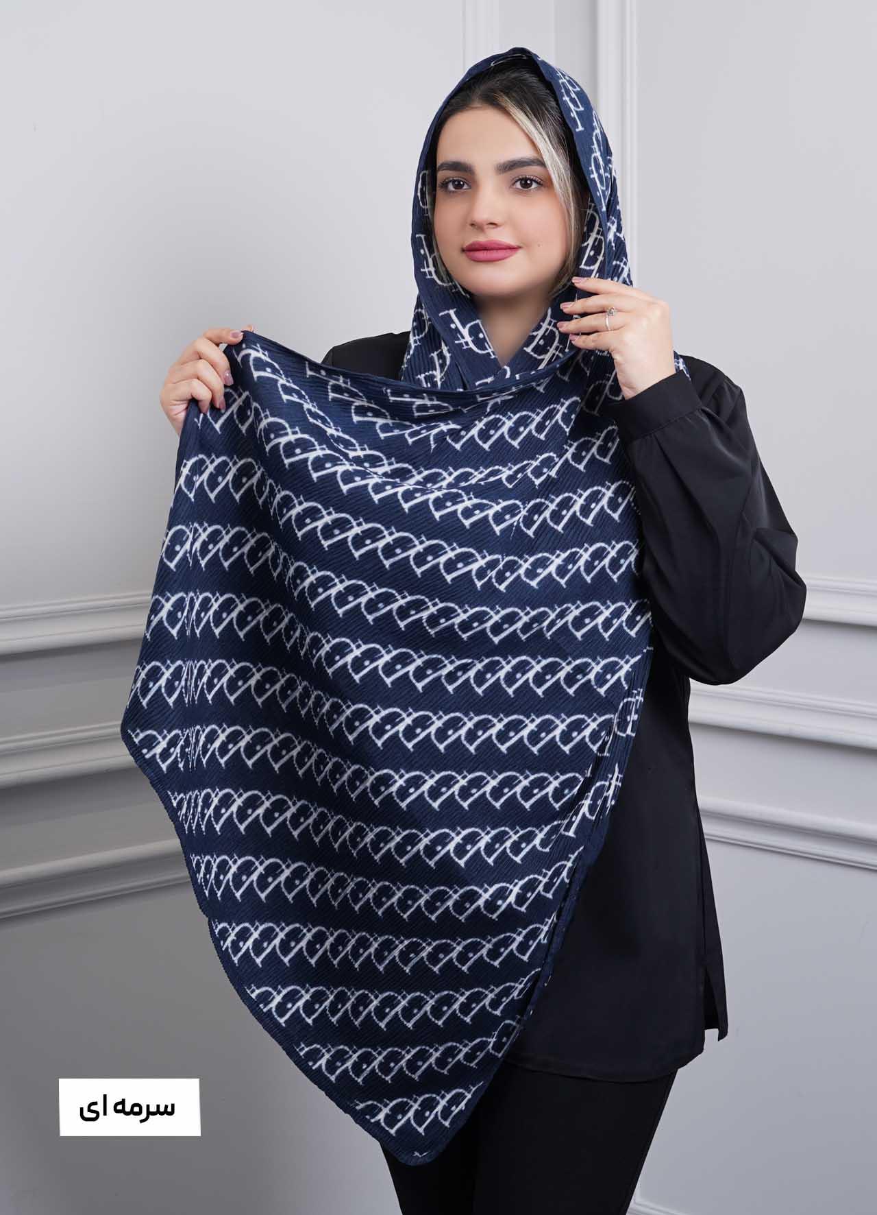 شال vip (طرح 9) کد 401010 - رنگ : سرمه ای