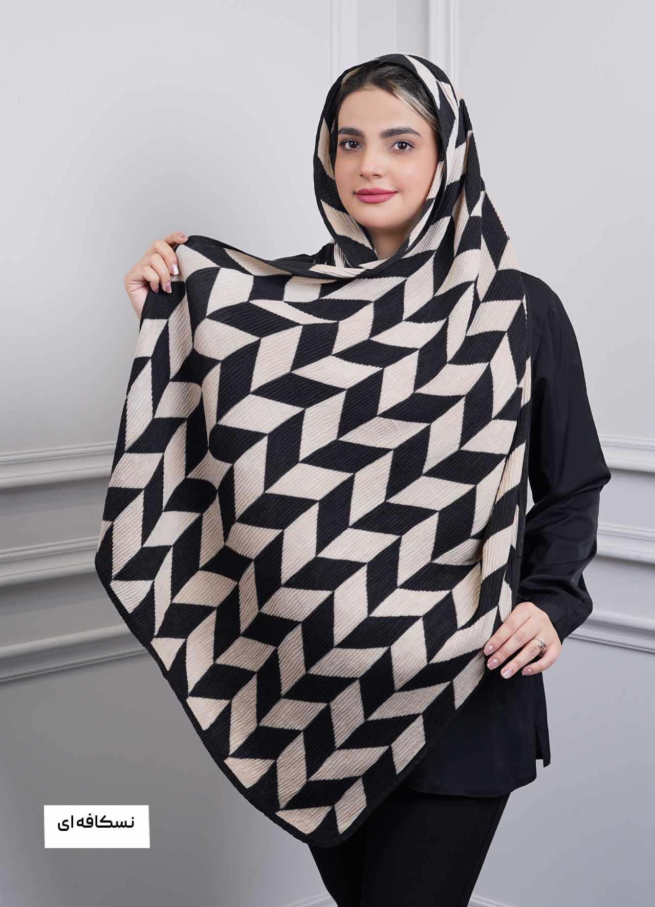 شال vip (طرح 10) کد 401010 - رنگ : نسکافه ای