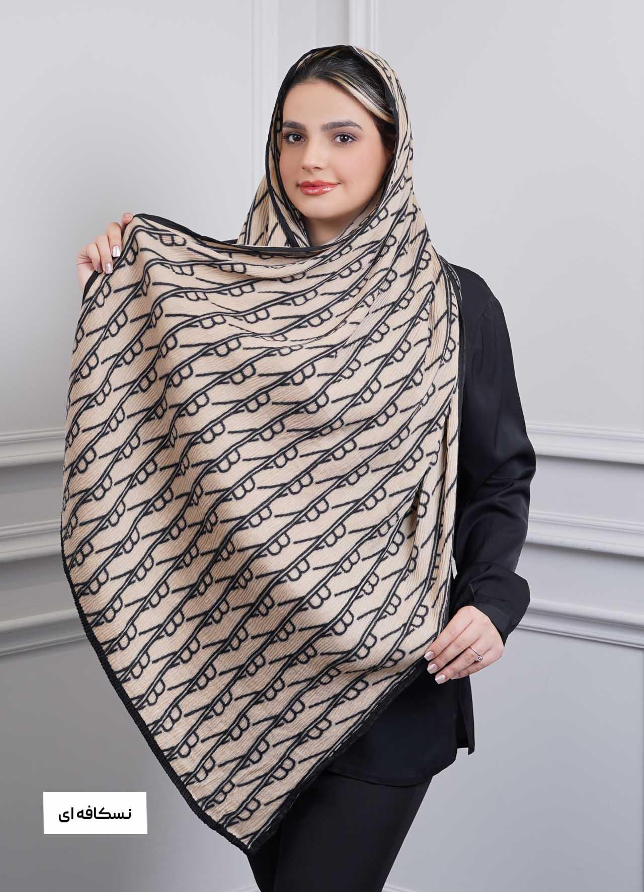 شال vip (طرح 13) کد 401010 - رنگ : نسکافه ای