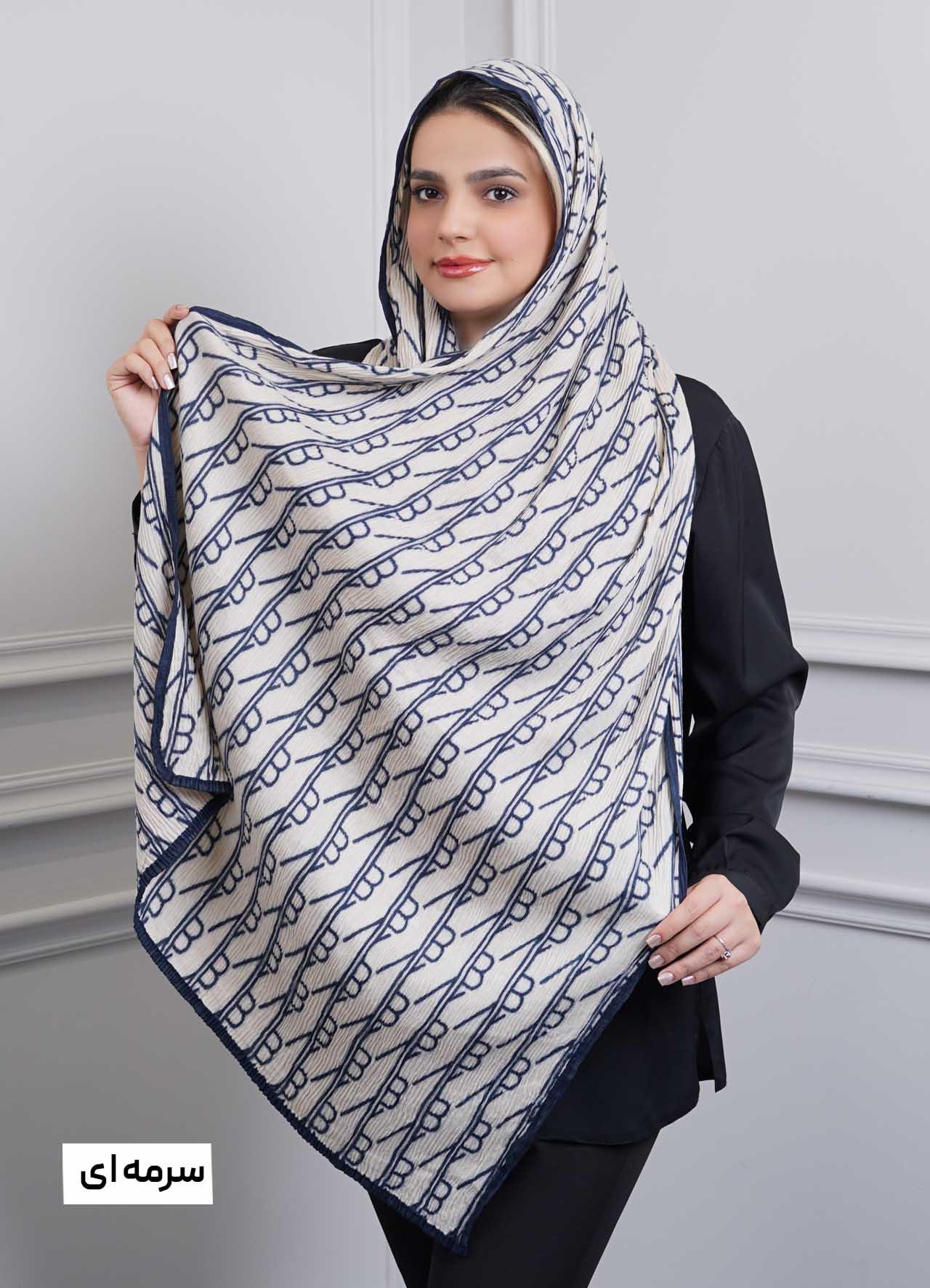 شال vip (طرح 13) کد 401010 - رنگ : سرمه ای