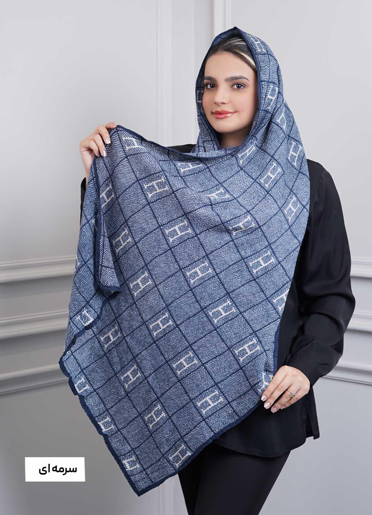 شال vip (طرح 11) کد 401010 - رنگ : سرمه ای