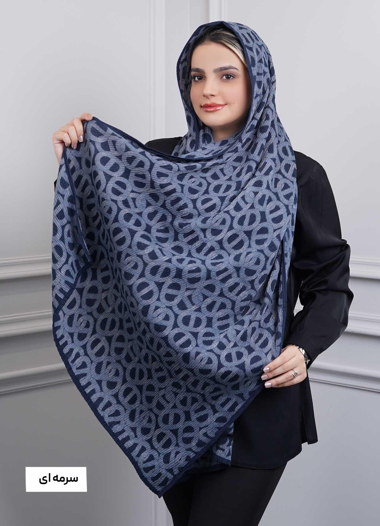 شال vip (طرح 14) کد 401010 - رنگ : سرمه ای