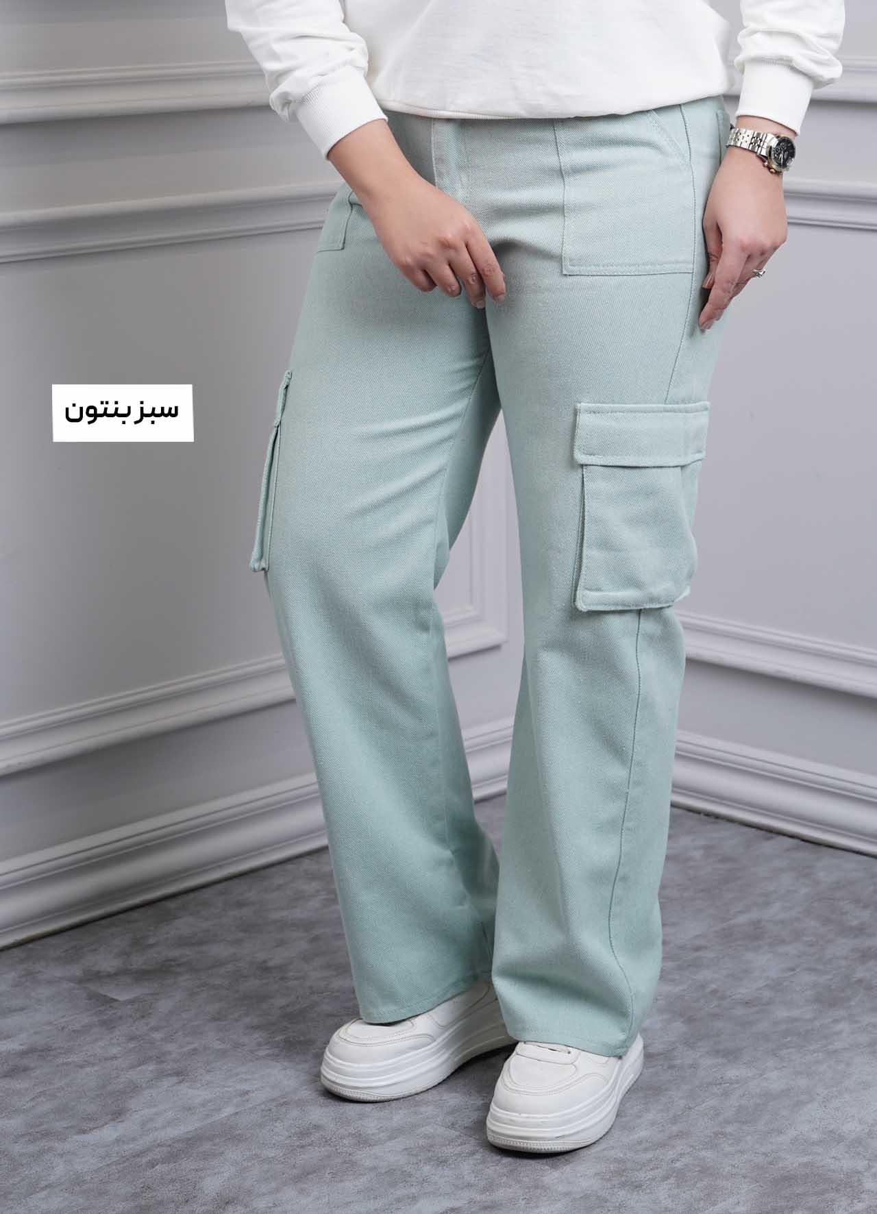 شلوار کارگو - 9136 - رنگ : سبز بنتون  سایز : 32