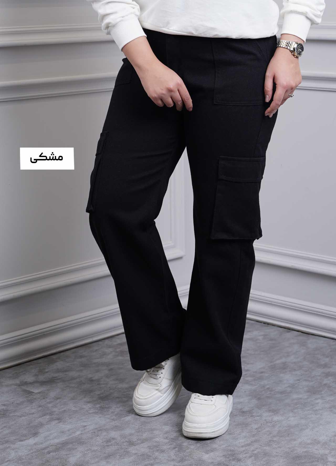 شلوار کارگو - 9136 - رنگ : مشکی   سایز : 30