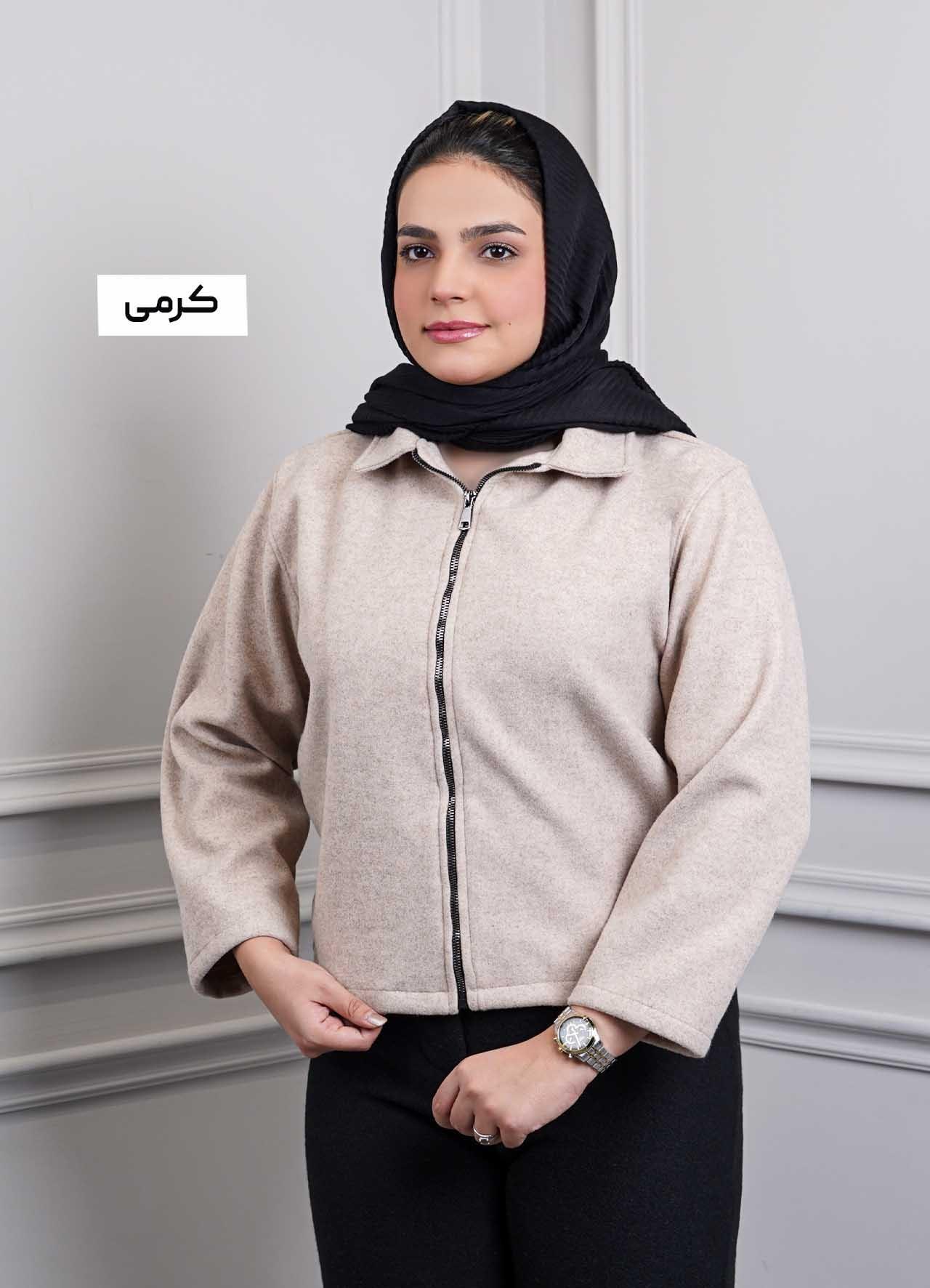 شکت فوتر جلو زیپ - 503225 - رنگ : کرمی