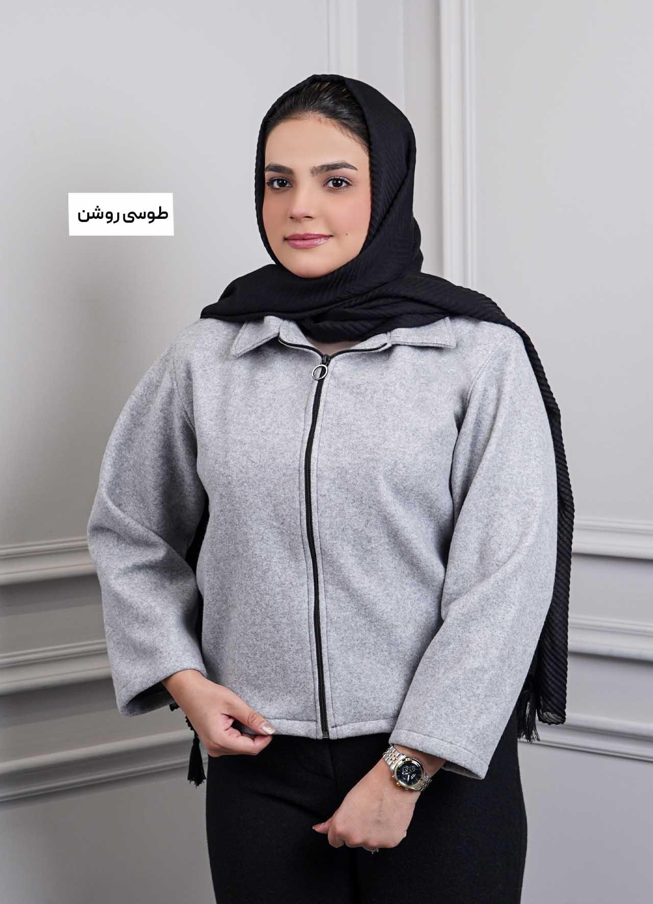 شکت فوتر جلو زیپ - 503225 - رنگ : طوسی روشن