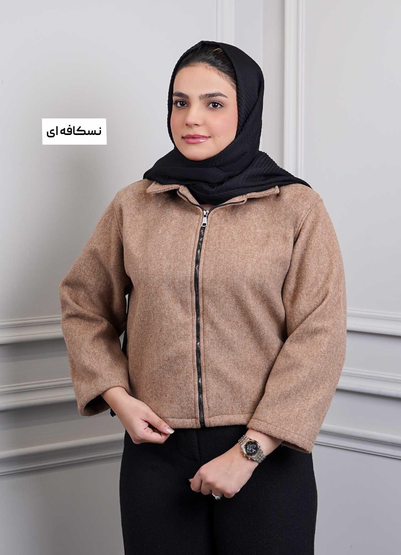 شکت فوتر جلو زیپ - 503225 - رنگ : نسکافه ای