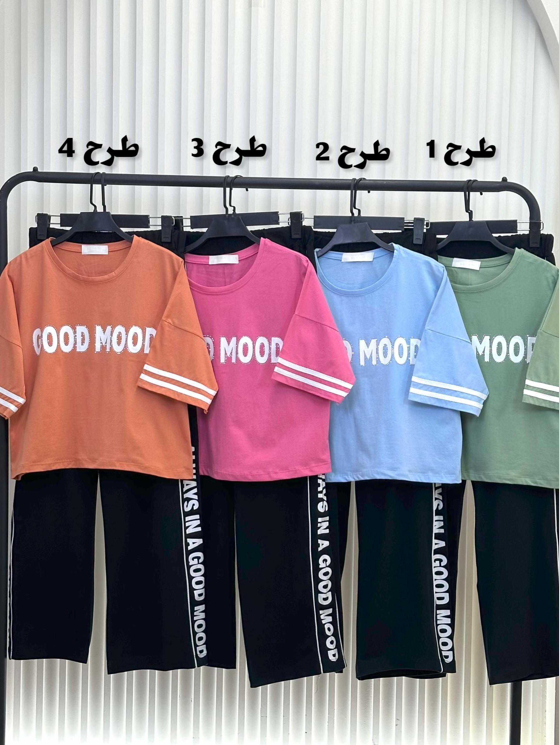 کراپ شلوار پنبه چاپ نگین دار - 5539 - طرح : 1