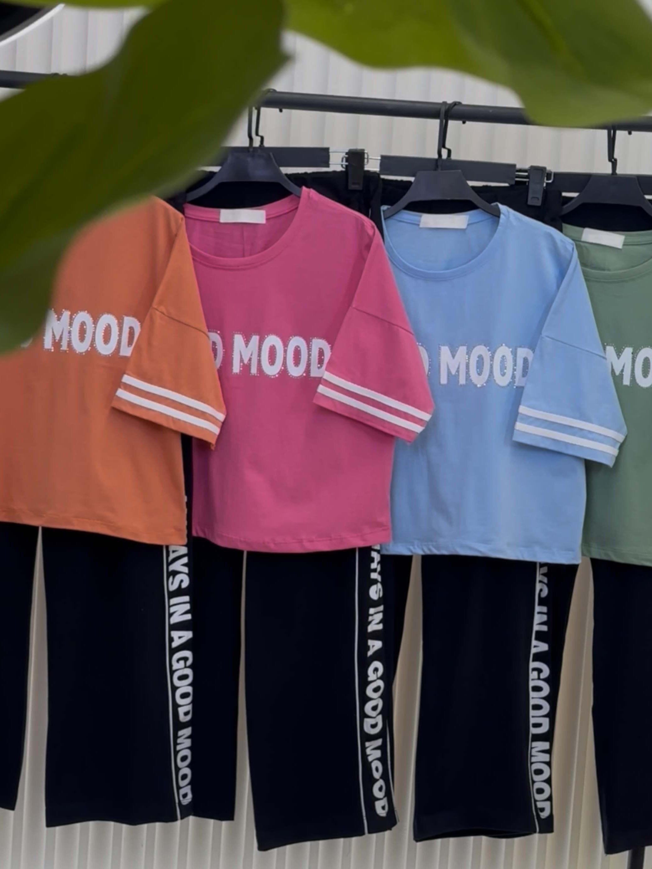 کراپ شلوار پنبه چاپ نگین دار - 5539