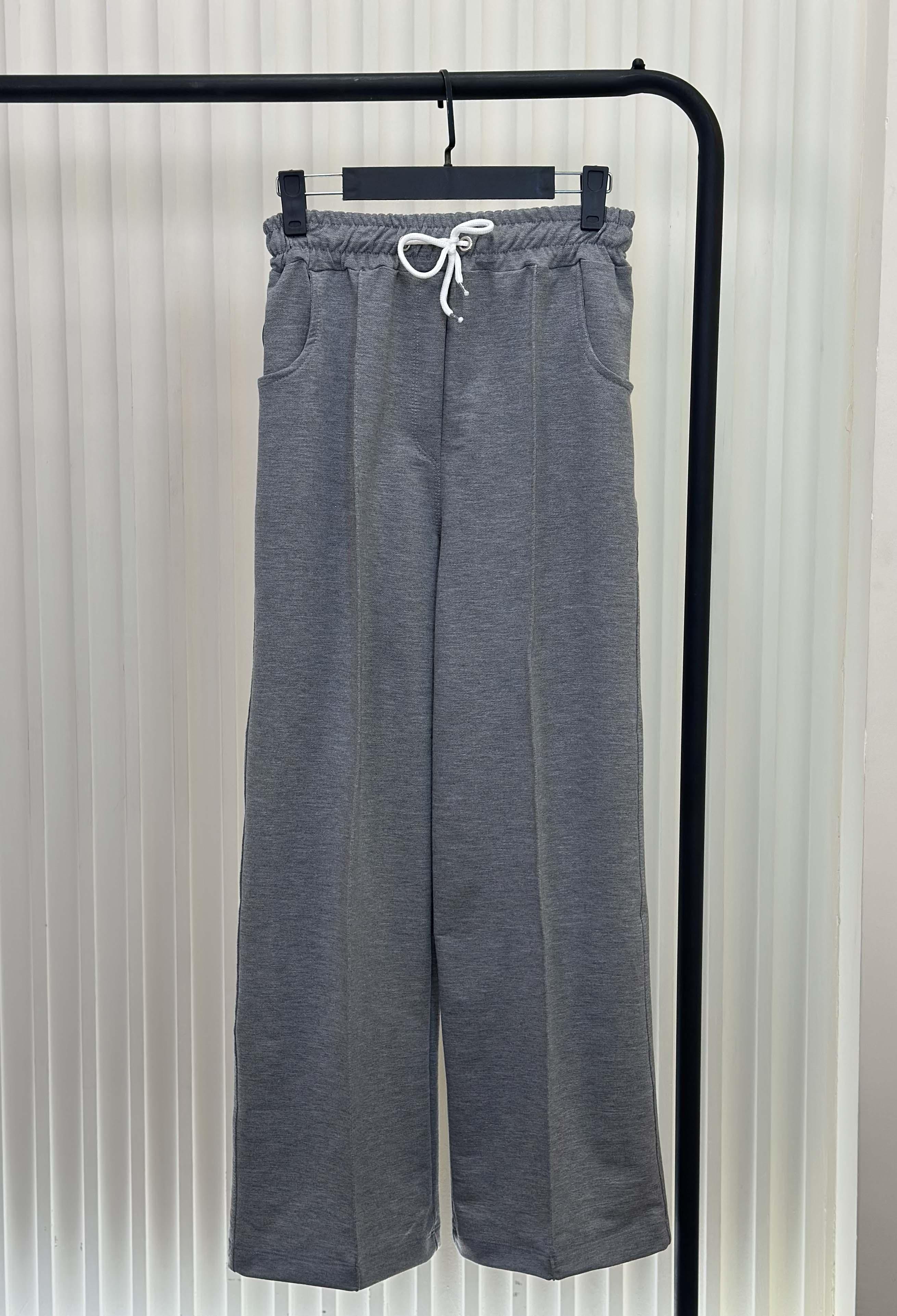 شلوار نیم بگ جلو دوخت - 4403 - رنگ : طوسی