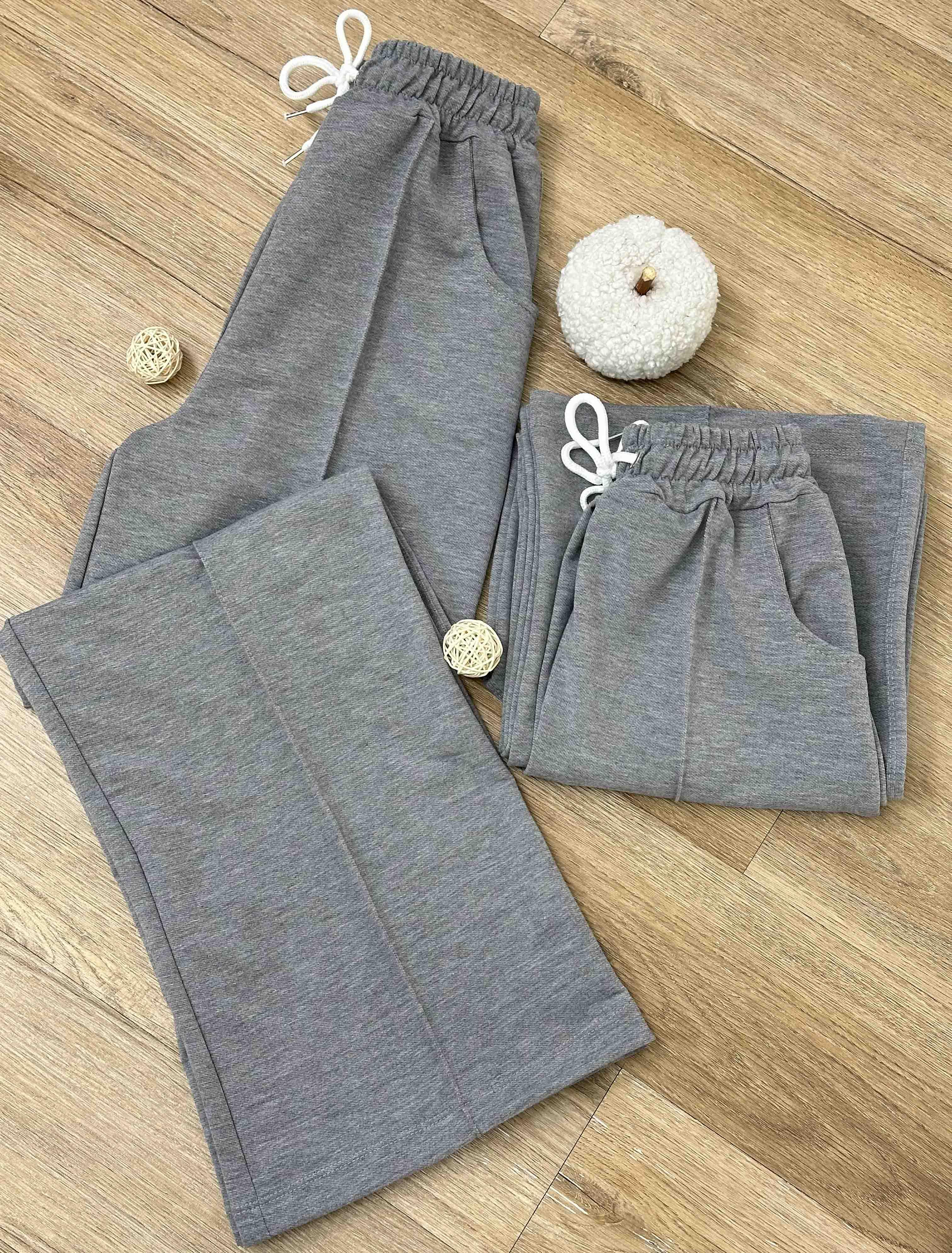 شلوار نیم بگ جلو دوخت - 4403 - رنگ : طوسی