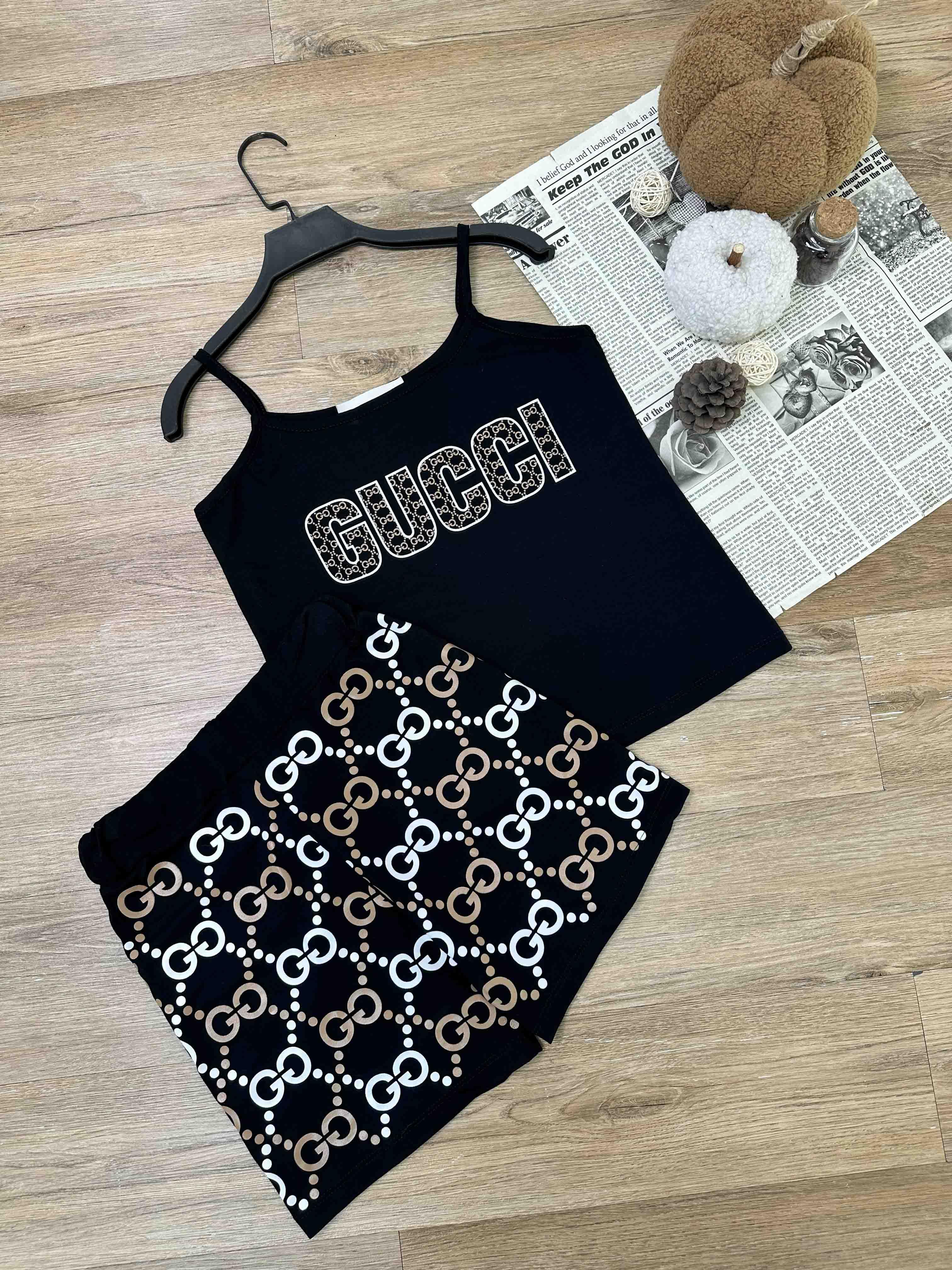 تاپ و شلوارگ گوچی  - 5688 - رنگ : مشکی
