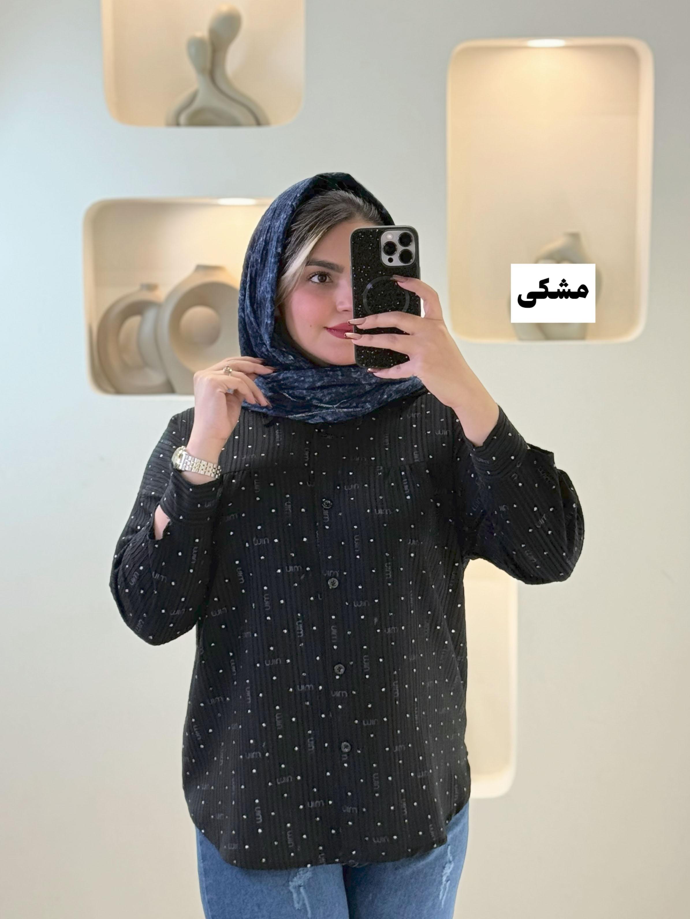 1403 miu شومیز آستین چین - رنگ : مشکی