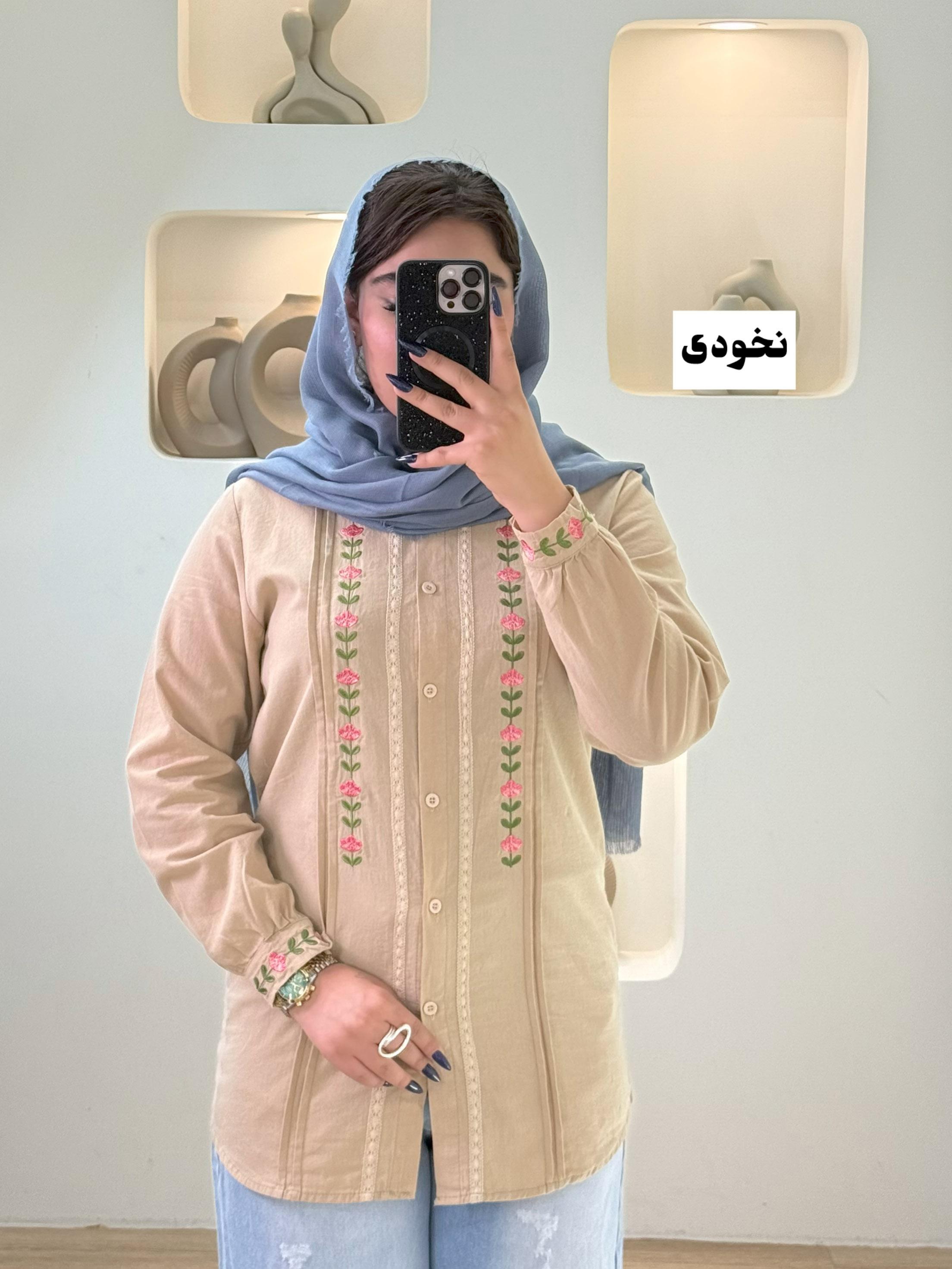 شومیز الیاف  (کد 1) - 4422 - رنگ : سرمه ای