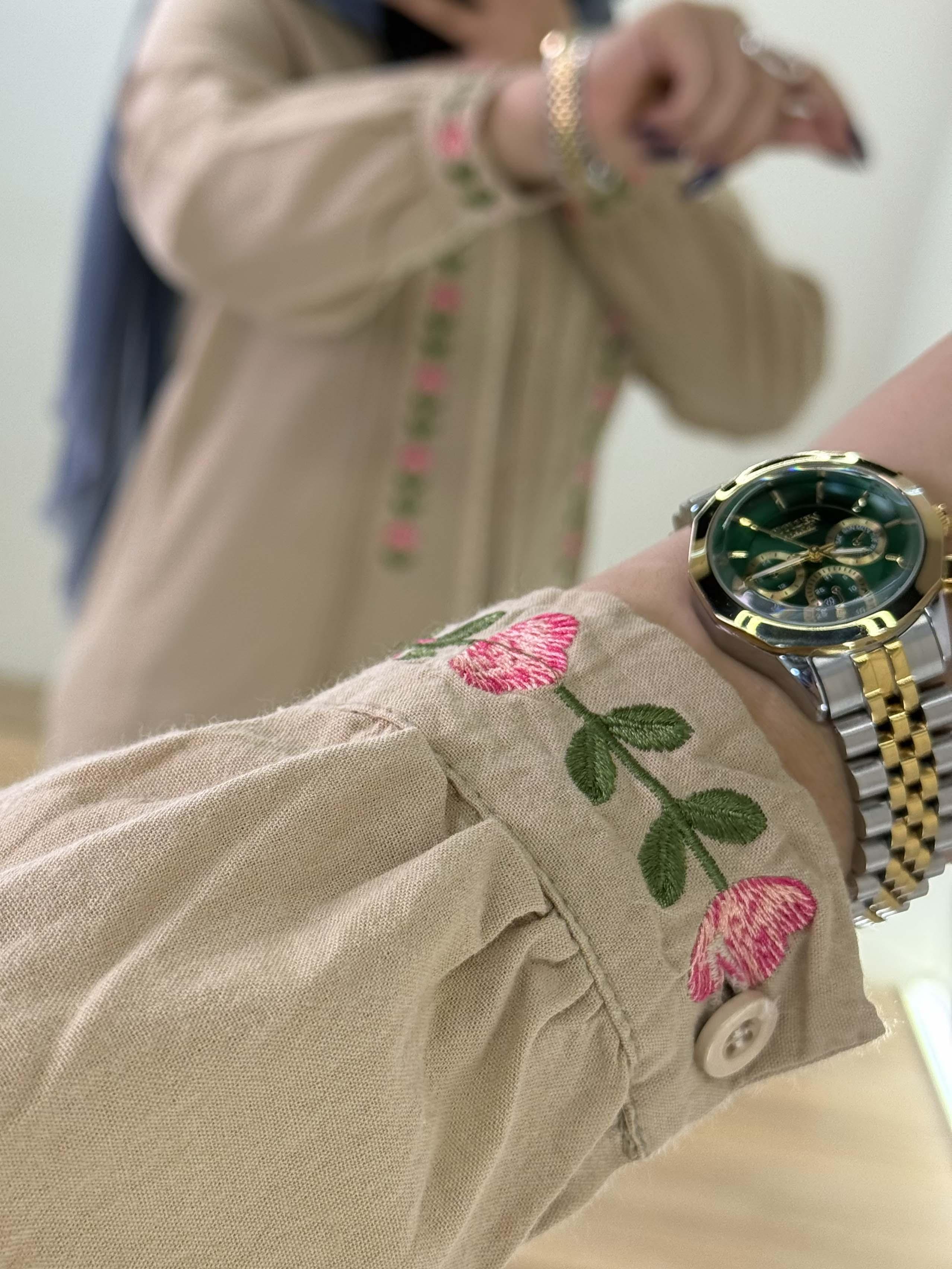 شومیز الیاف  (کد 1) - 4422 - رنگ : سبز صدری