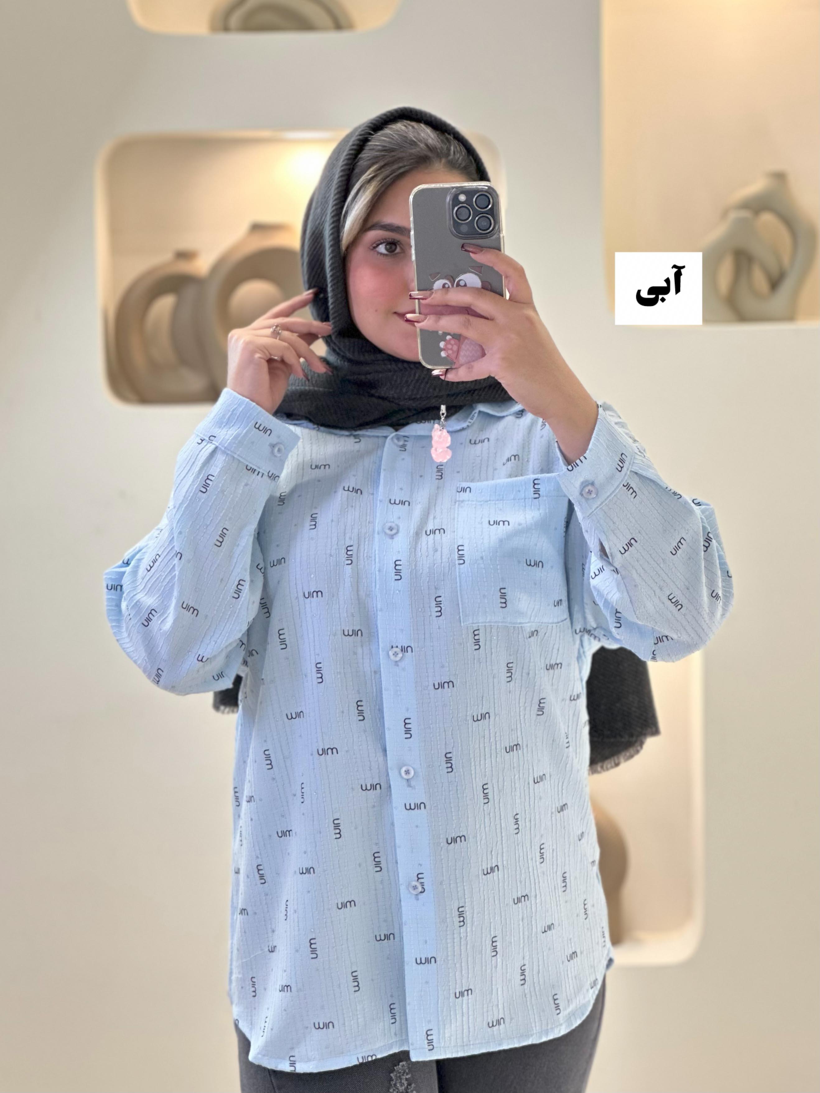 1401 miu شومیز جیب دار - رنگ : آبی