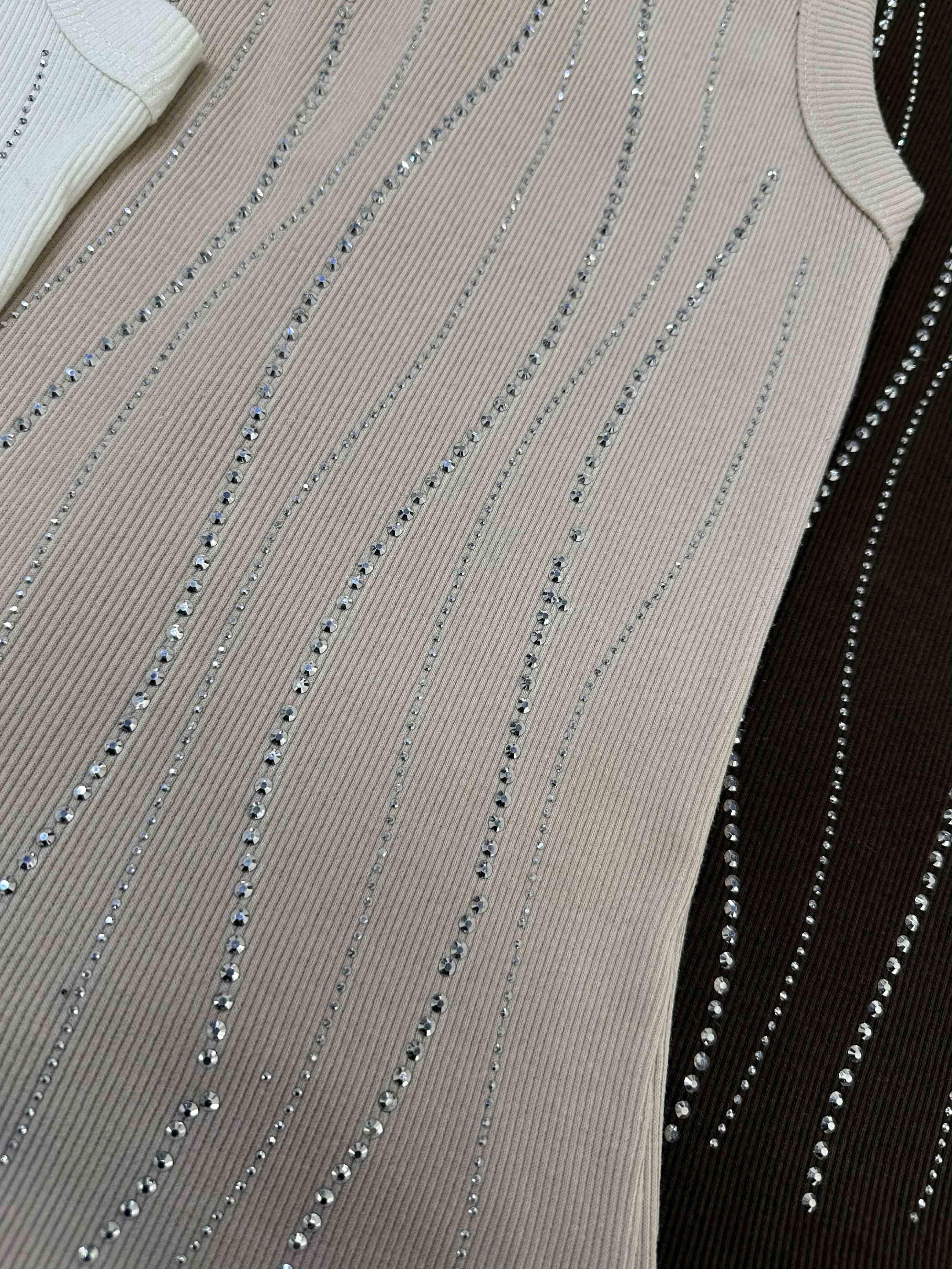 تاپ نواری نگین مارپیچ - 1381 - رنگ : قهوه ای