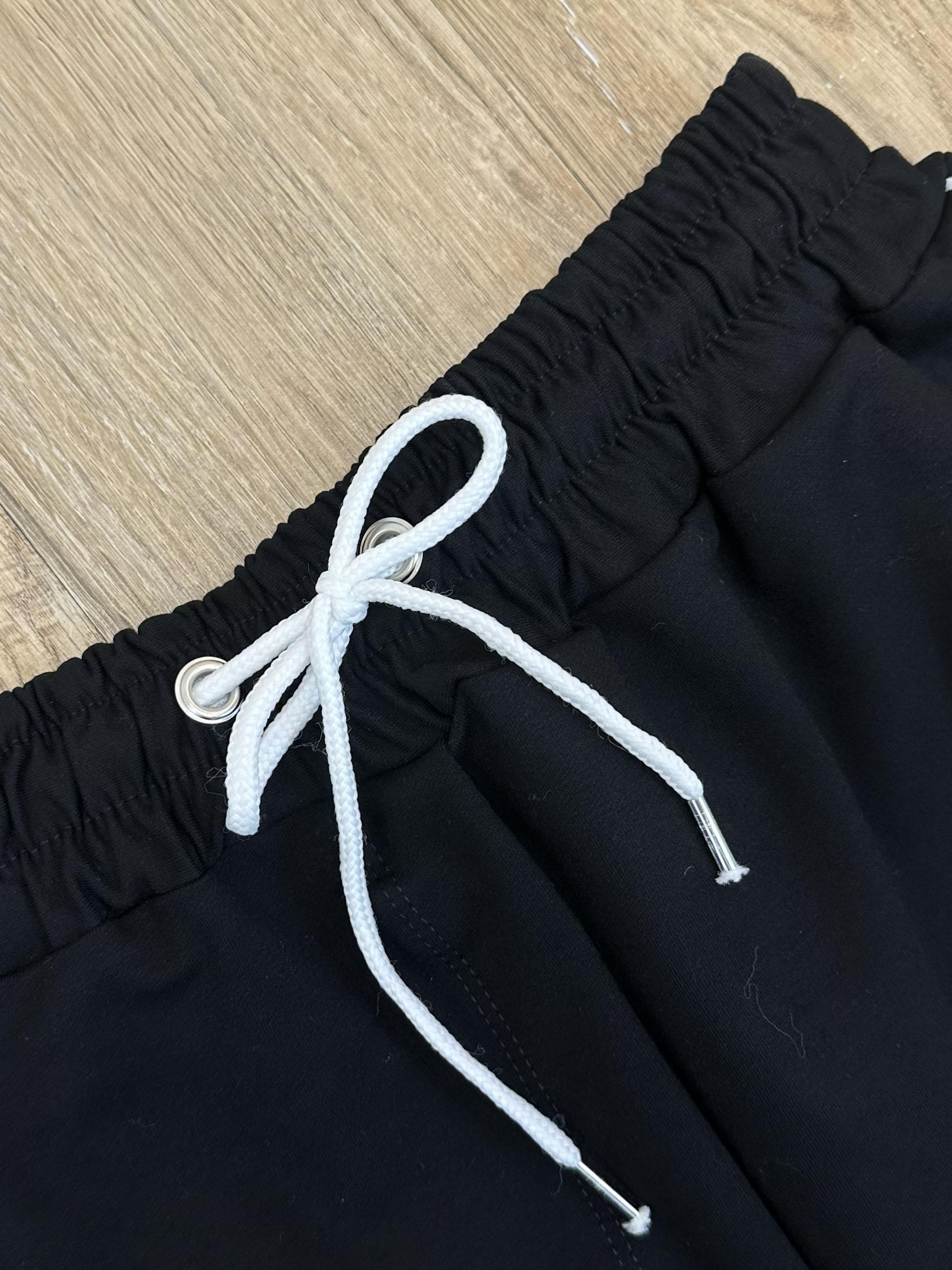 شلوار نیم بگ بغل مغزی - 4375 - رنگ : مشکی