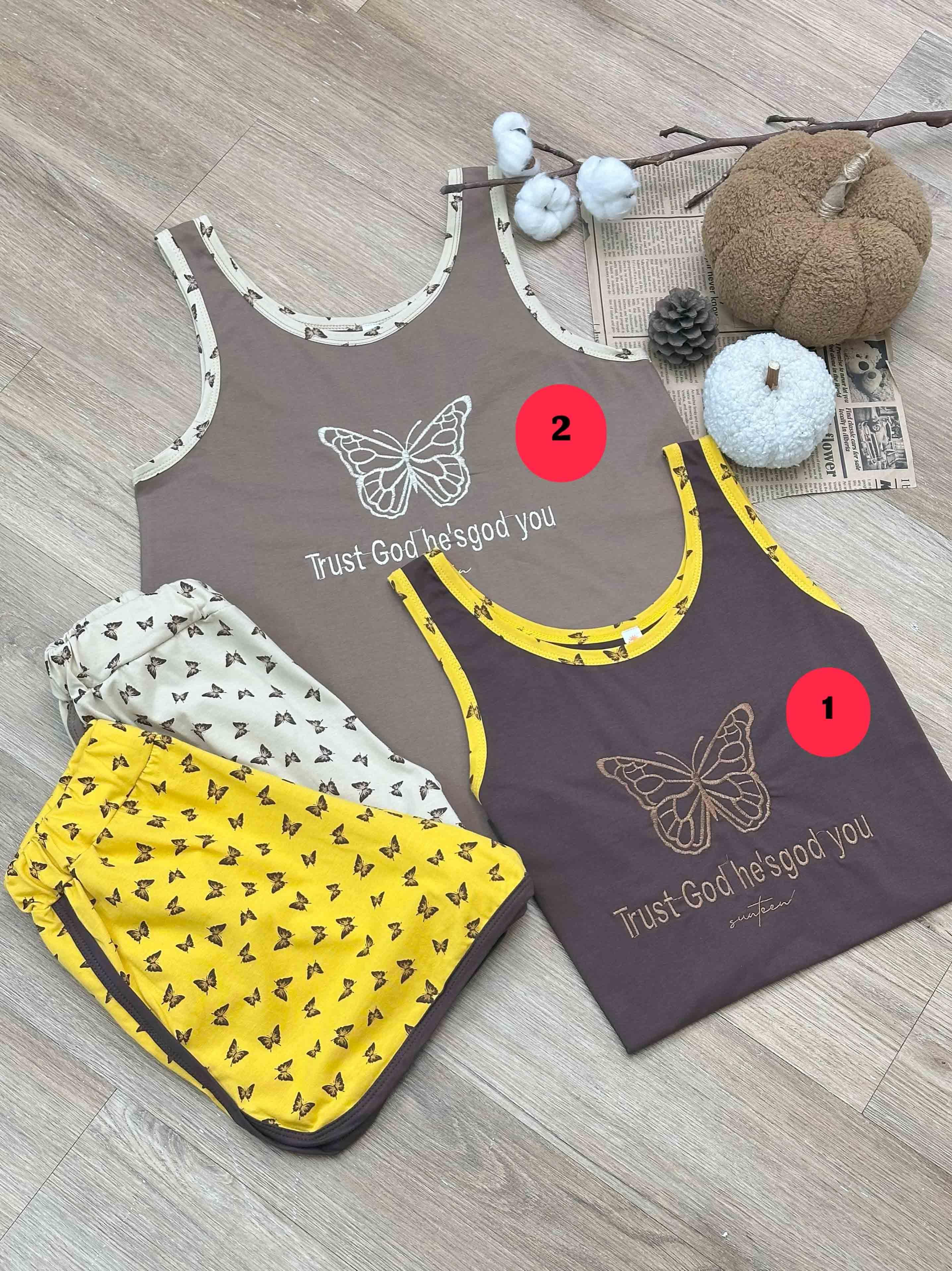 تاپ و شورت پروانه - 2165 - طرح : 1