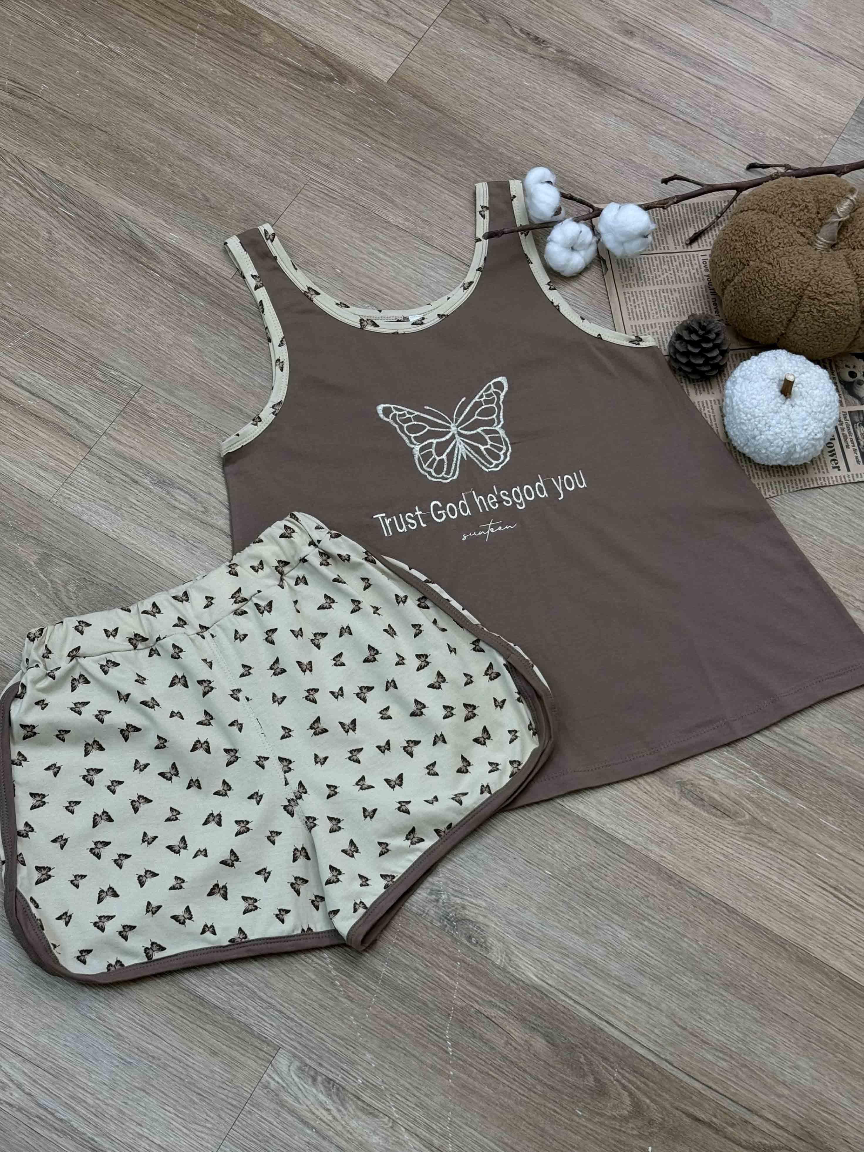 تاپ و شورت پروانه - 2165 - طرح : 3