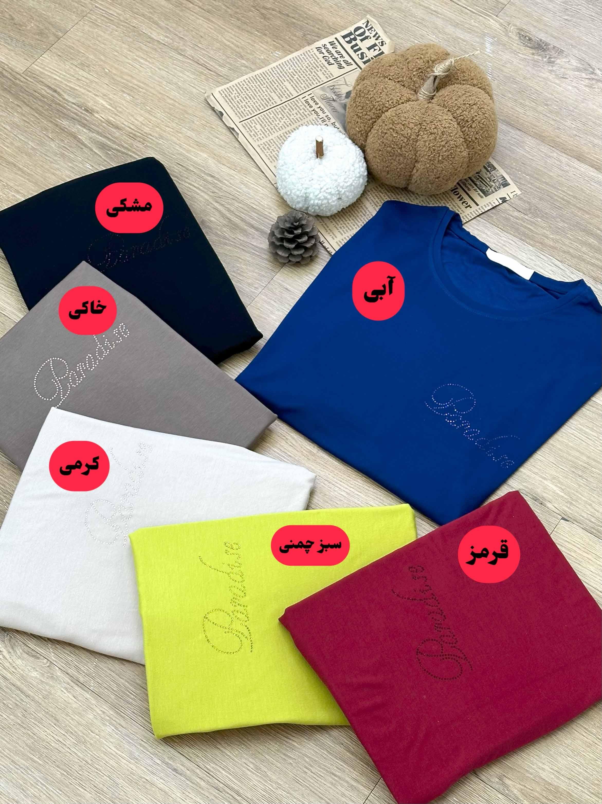 تیشرت نگین پارادایس - 1370 - رنگ : آبی  سایز : 2XL