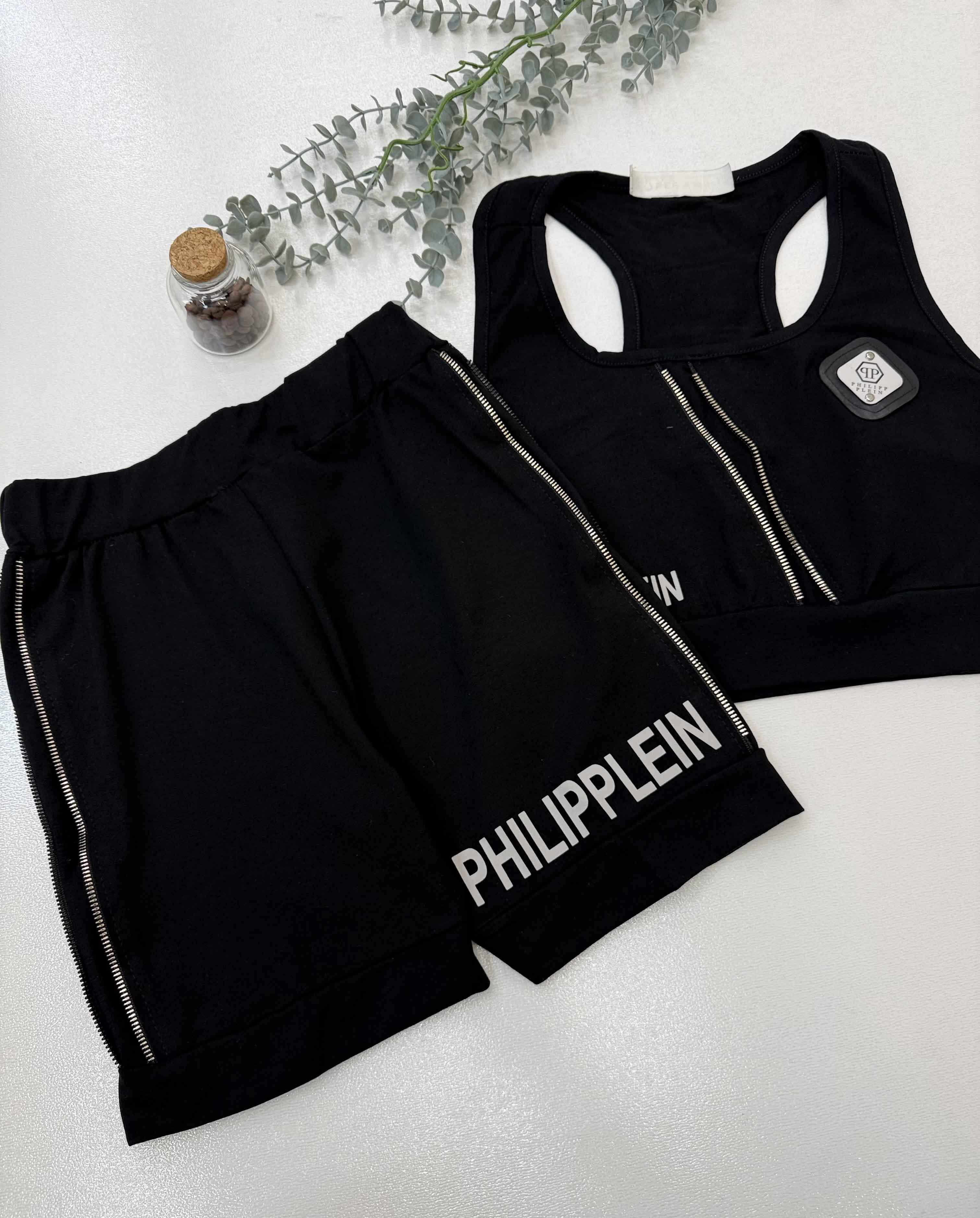 تاپ شورت زیپ دوزی - 5756 - رنگ : مشکی