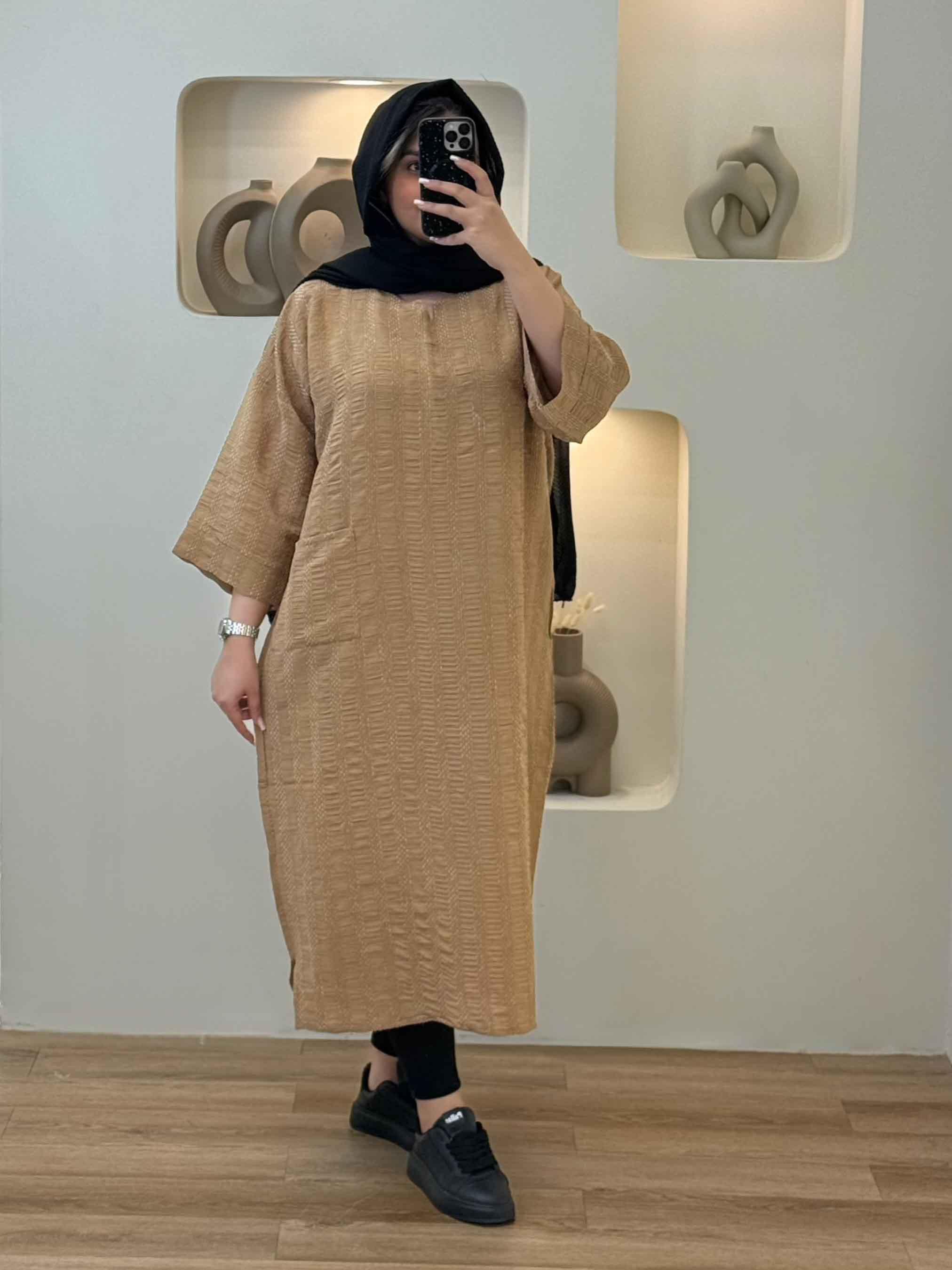 کفتان کوک دوزی یقه کوبایی - 8036 - رنگ : سبز