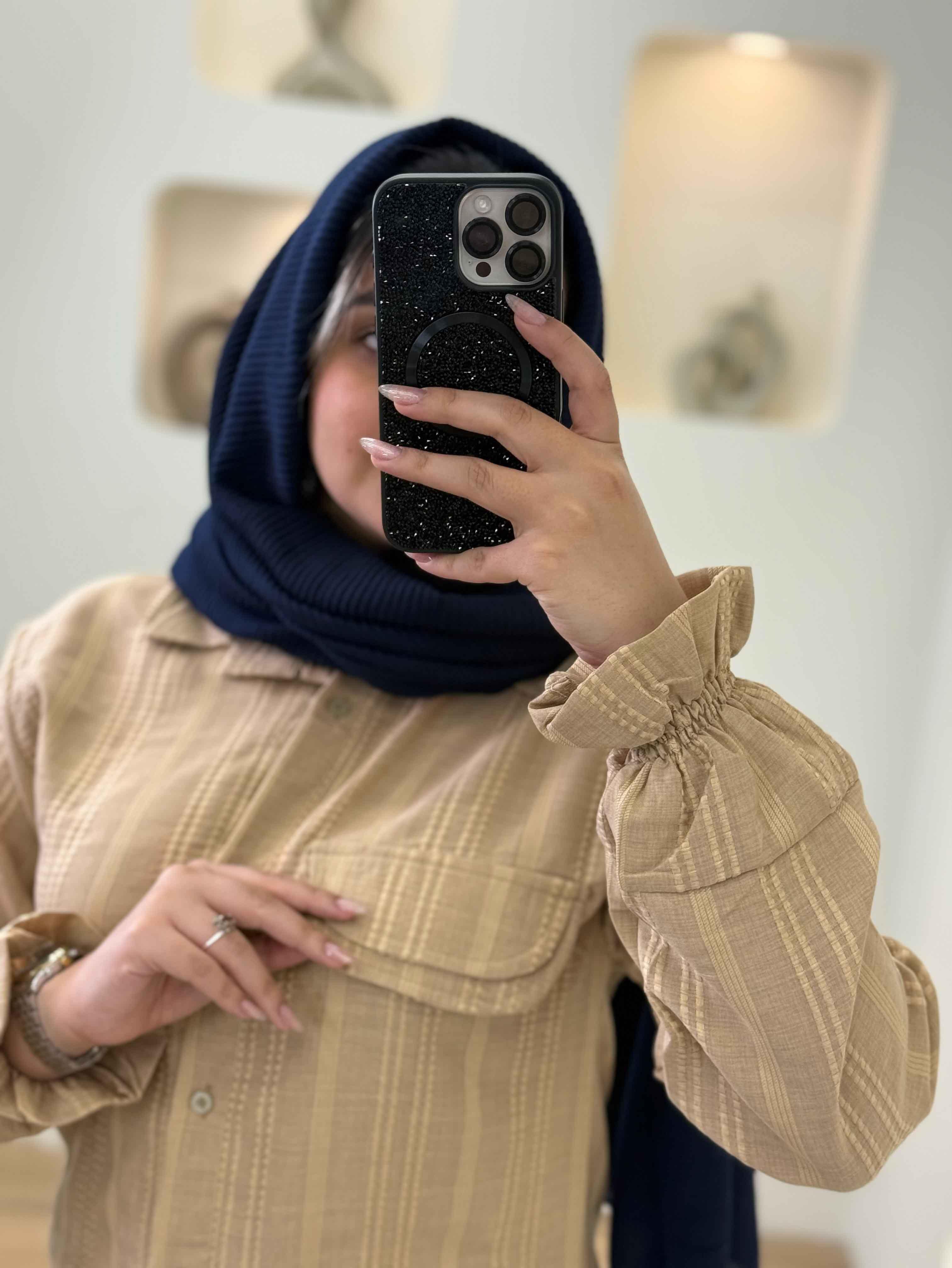 شومیز آستین شیپوری - 7814 - رنگ : سبز زیتونی