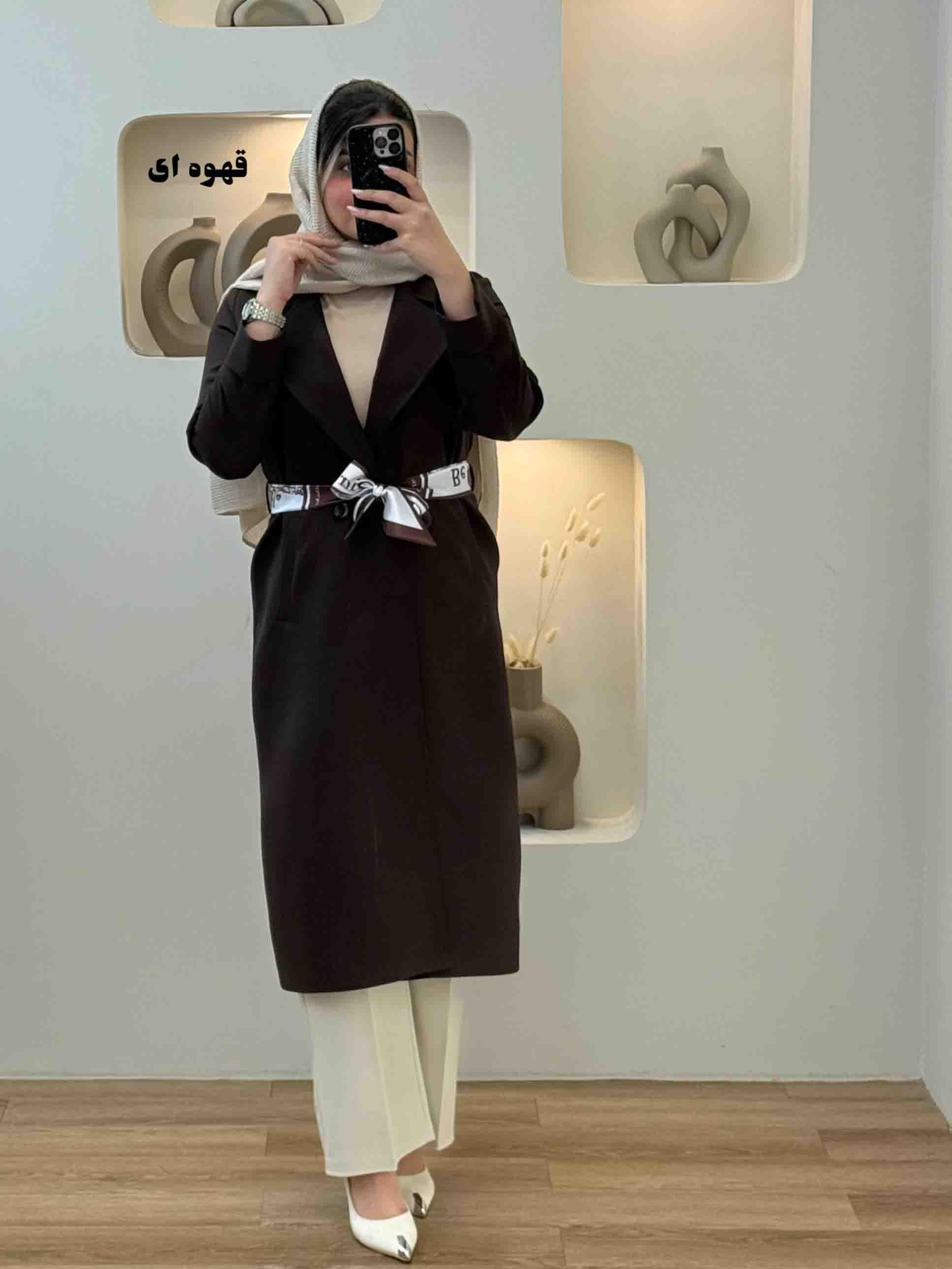 مانتو بلند دیور-2136 - رنگ : سرمه ای  سایز : 1