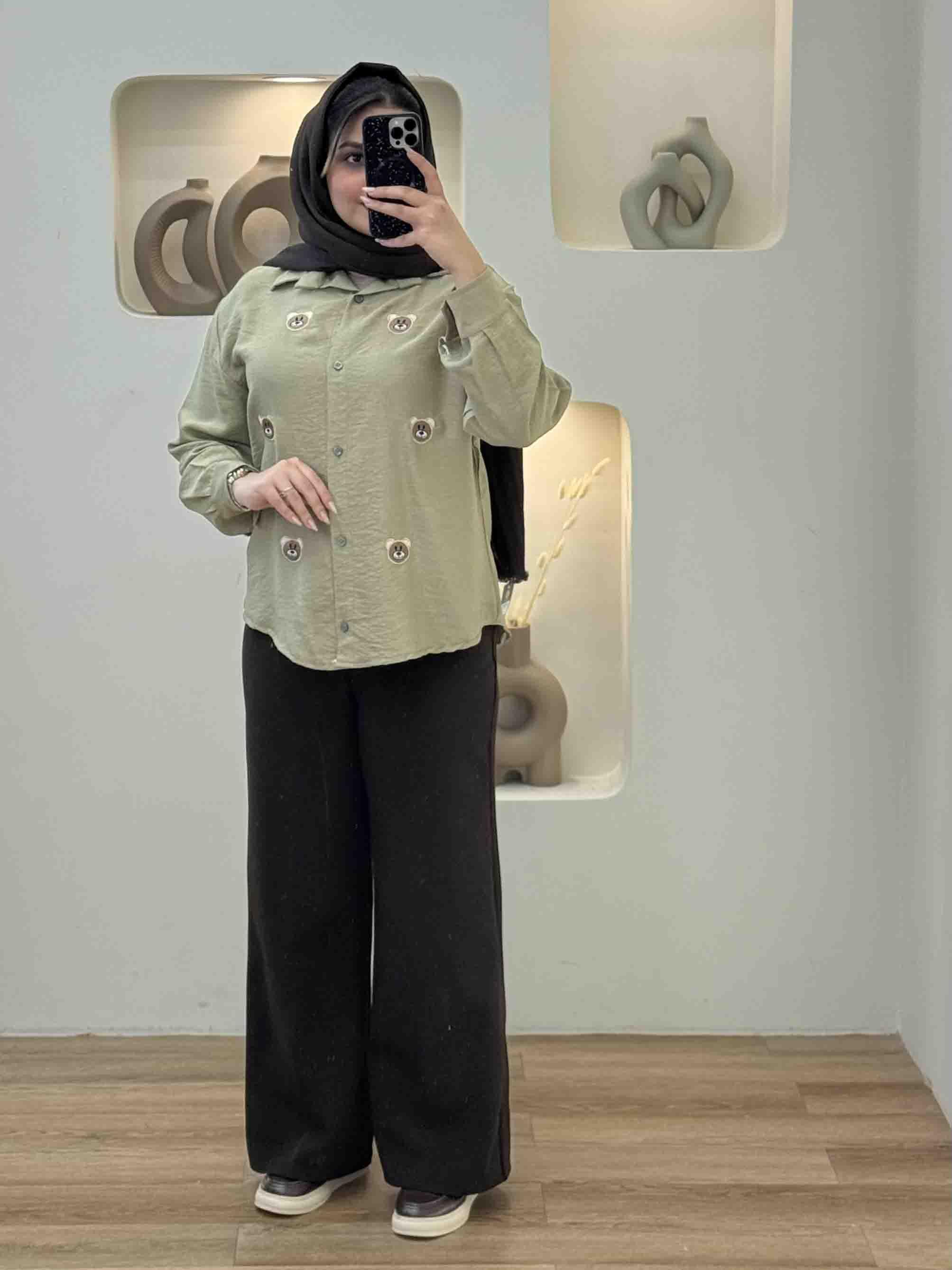 شومیز گلدوزی خرس - 10203
