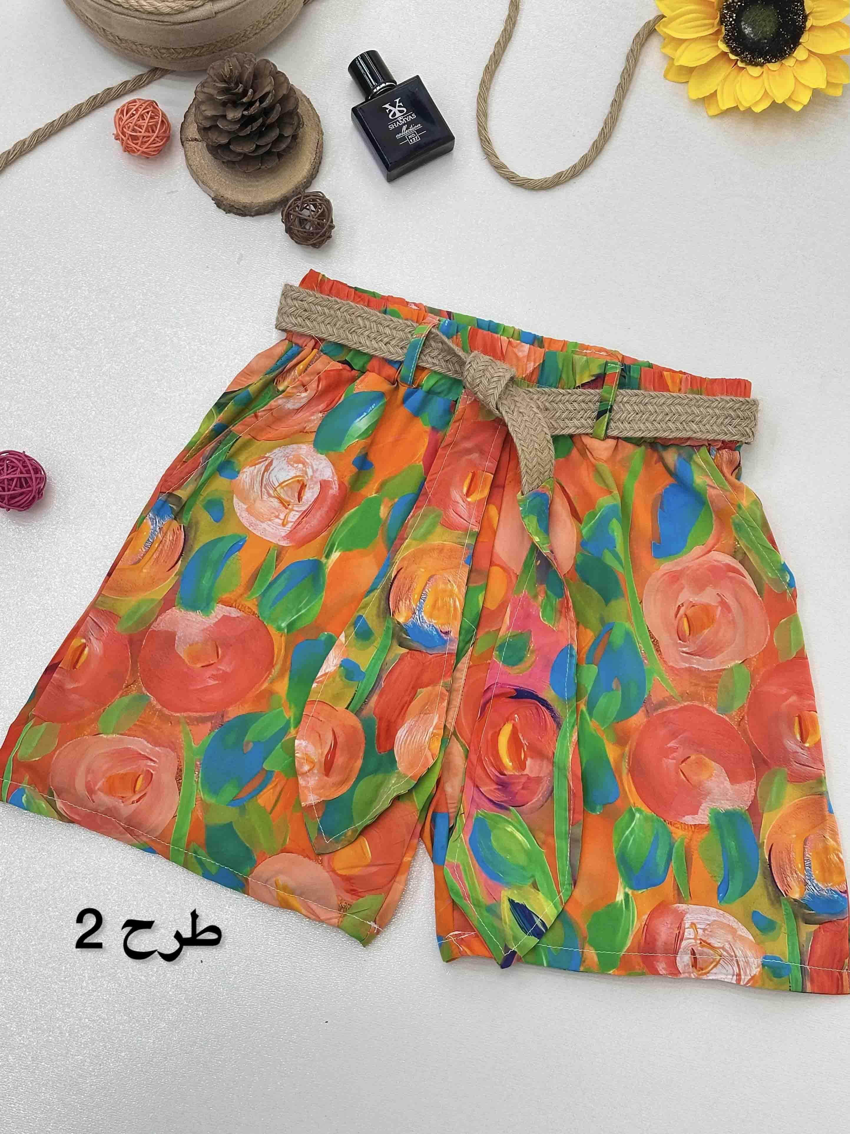 شورتک کمربند کنفی - 6370 - طرح : 2