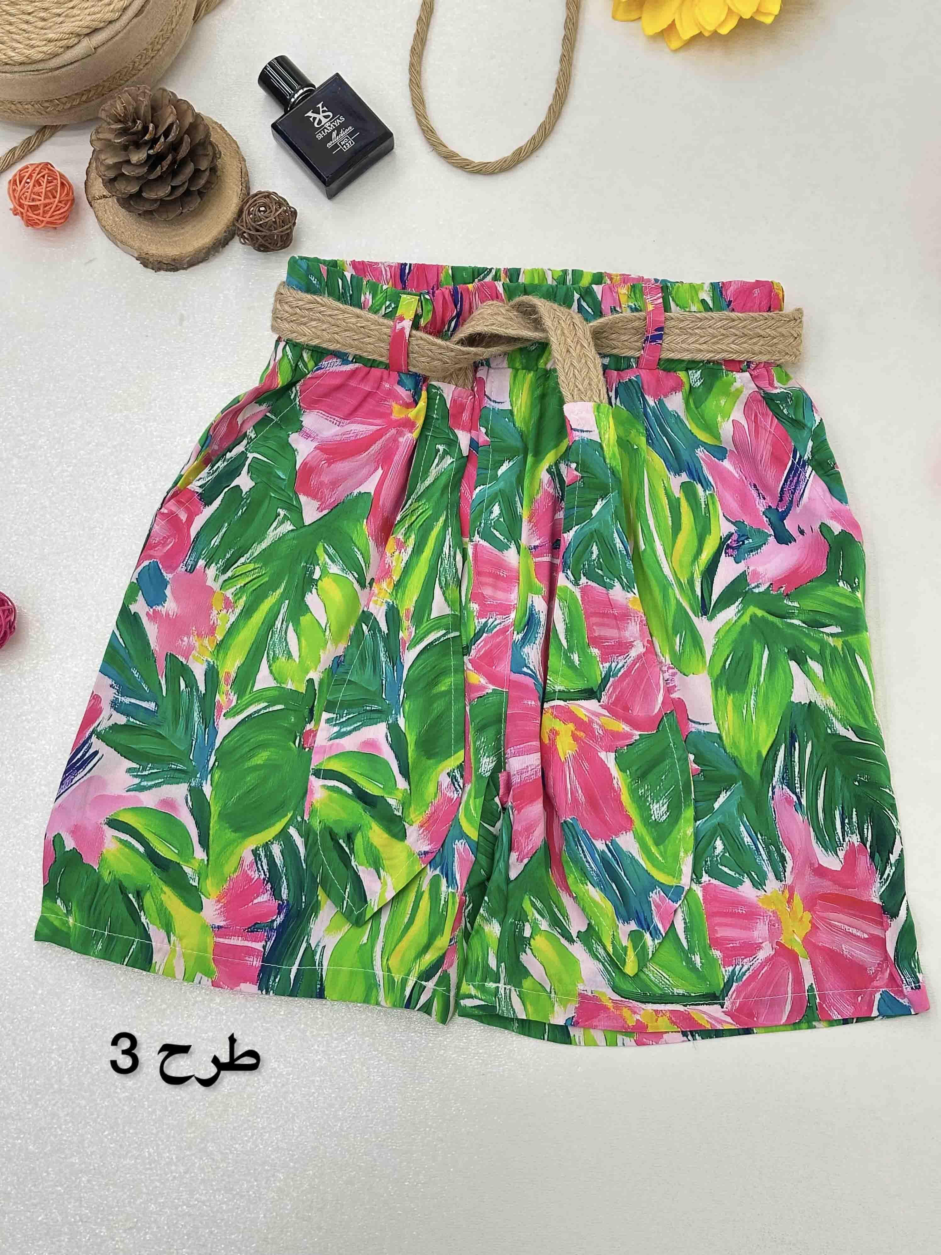 شورتک کمربند کنفی - 6370 - طرح : 2