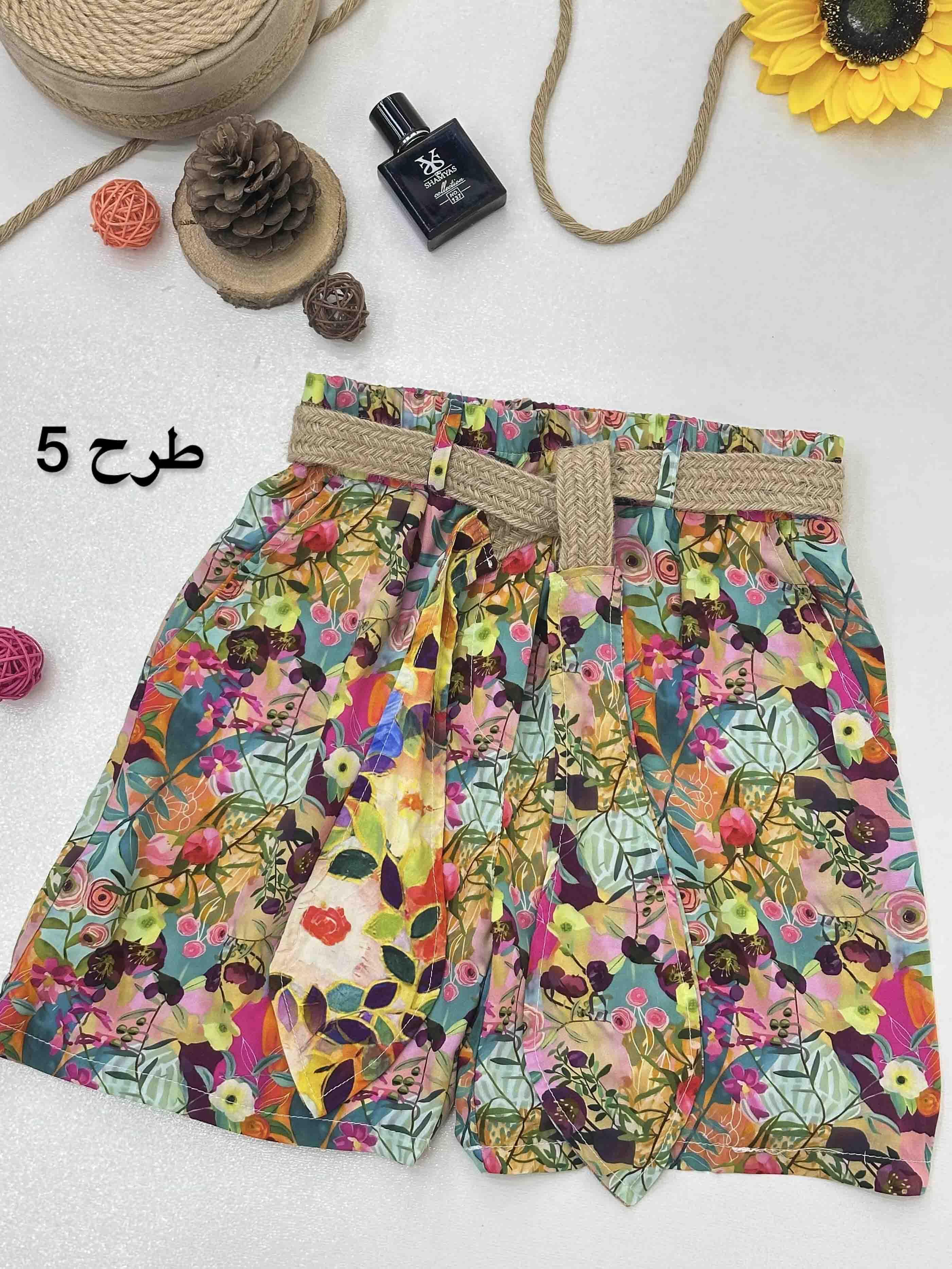 شورتک کمربند کنفی - 6370 - طرح : 2