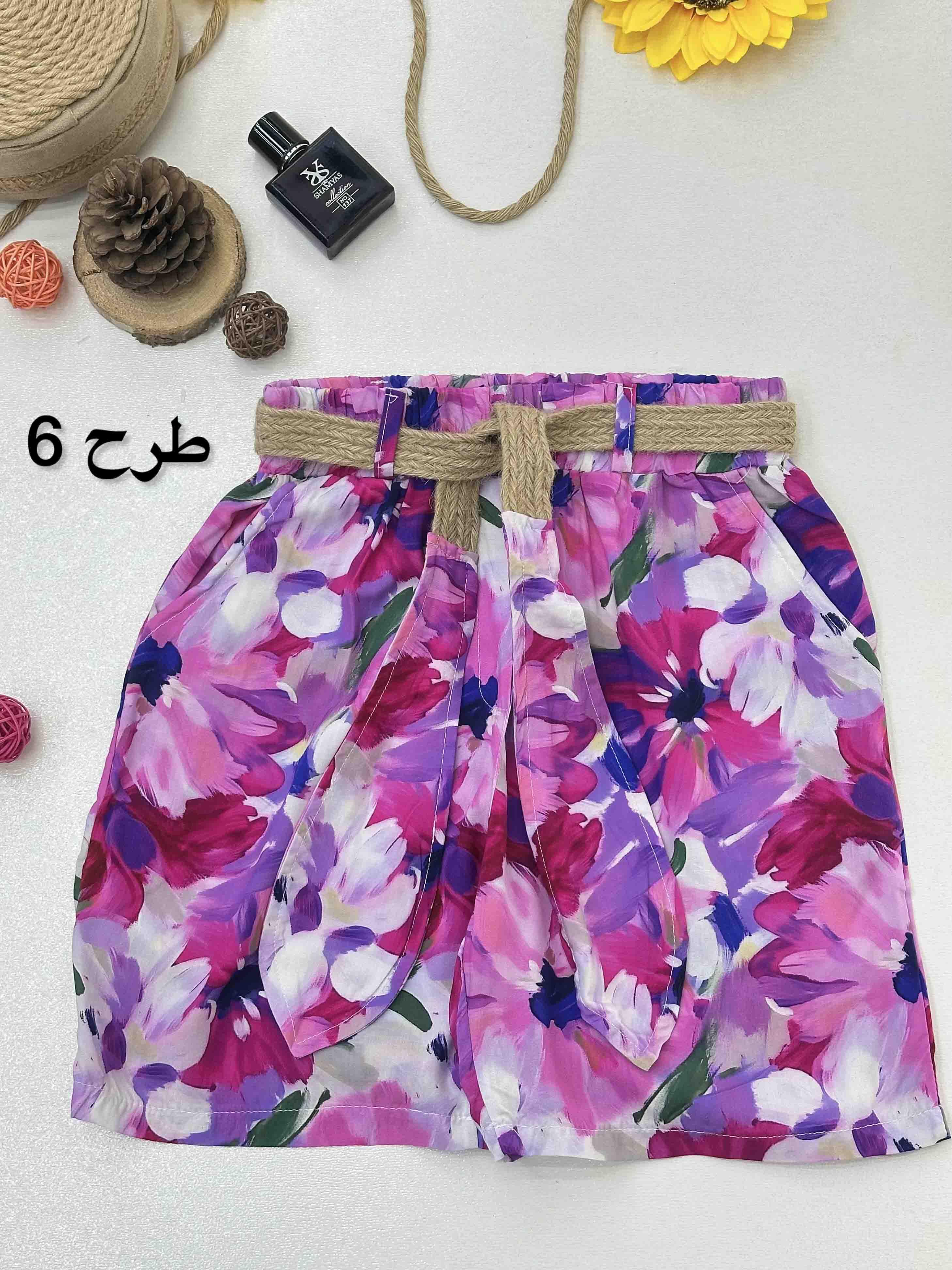 شورتک کمربند کنفی - 6370 - طرح : 2