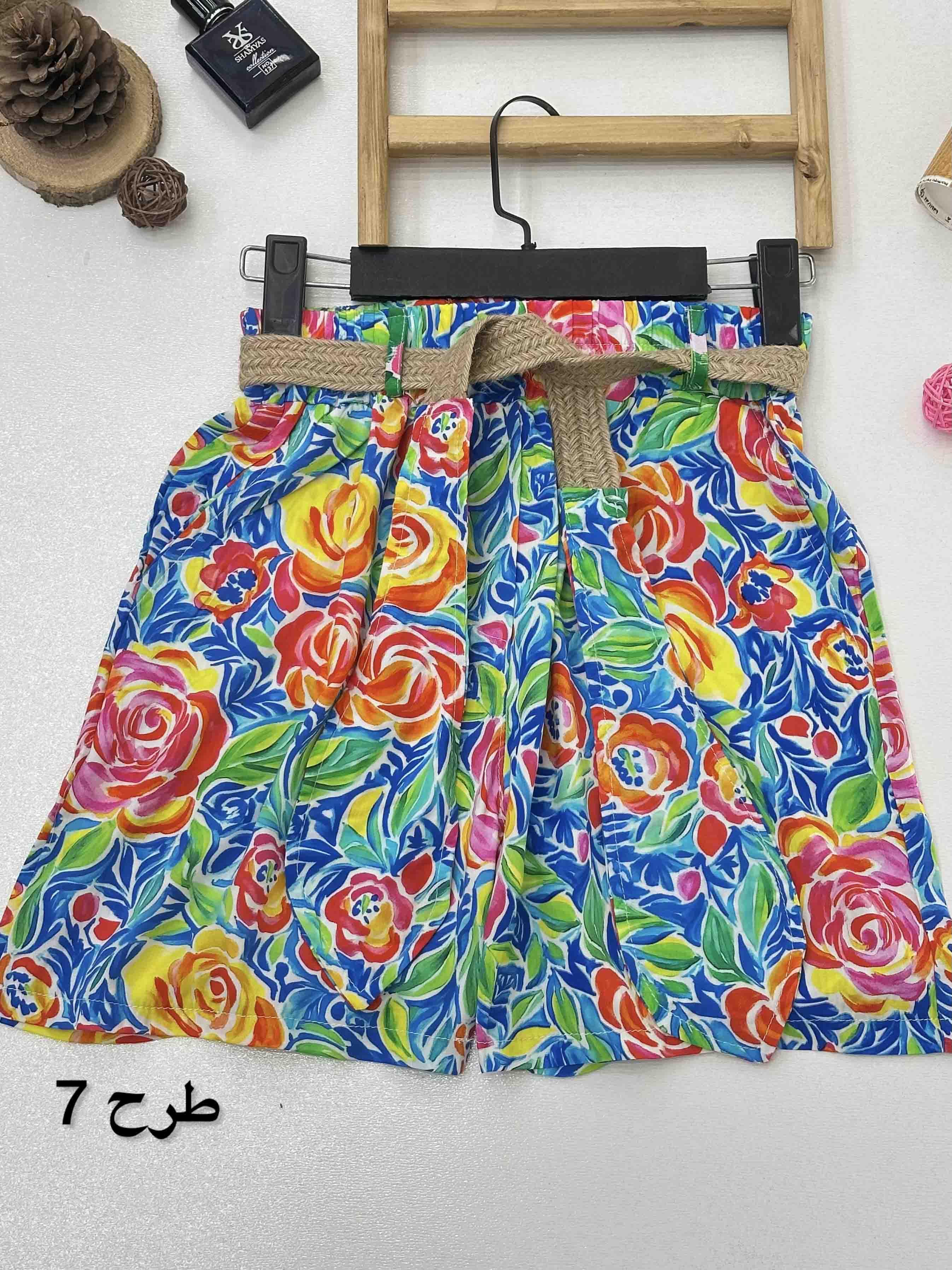 شورتک کمربند کنفی - 6370 - طرح : 2