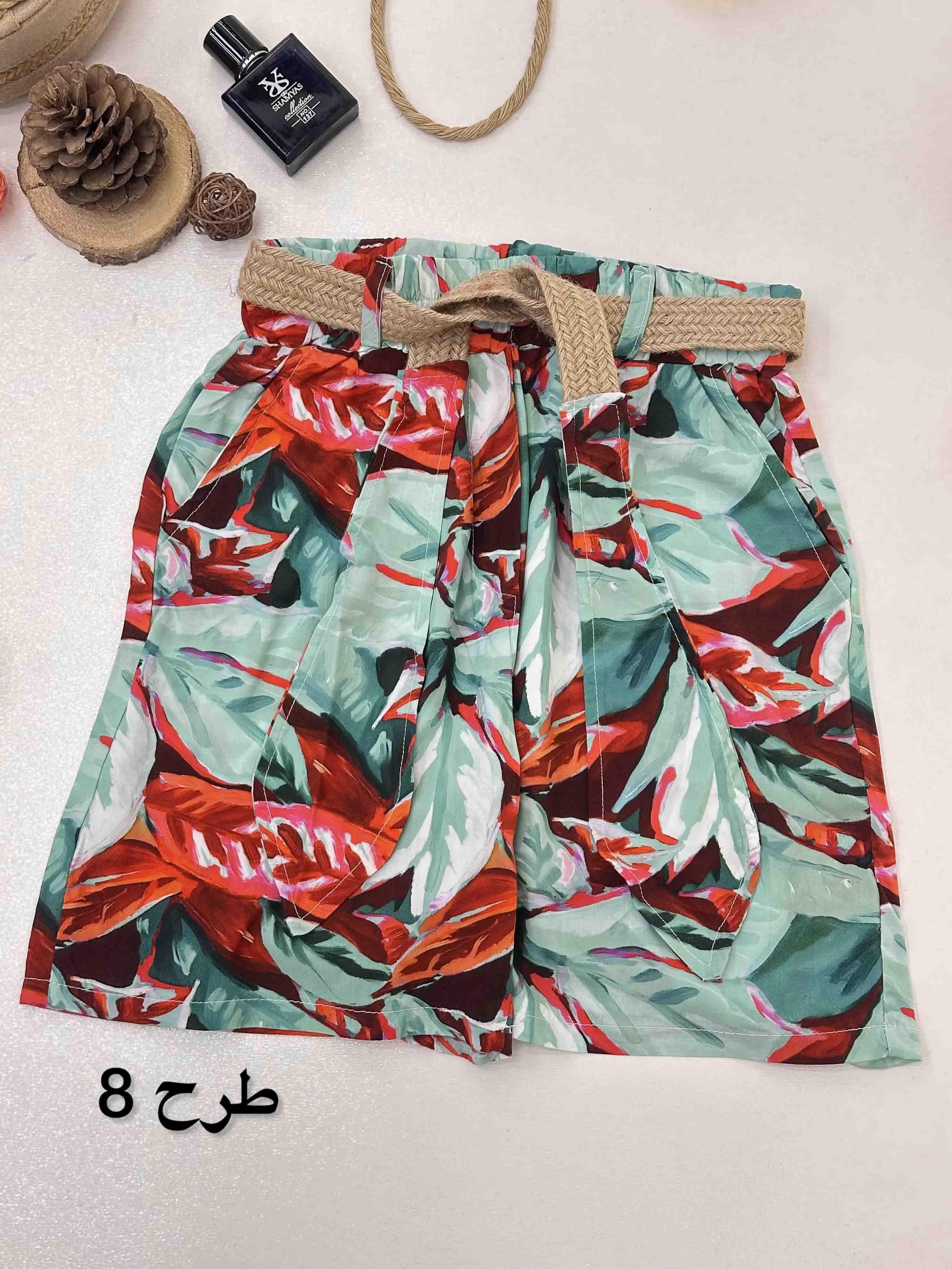 شورتک کمربند کنفی - 6370 - طرح : 2