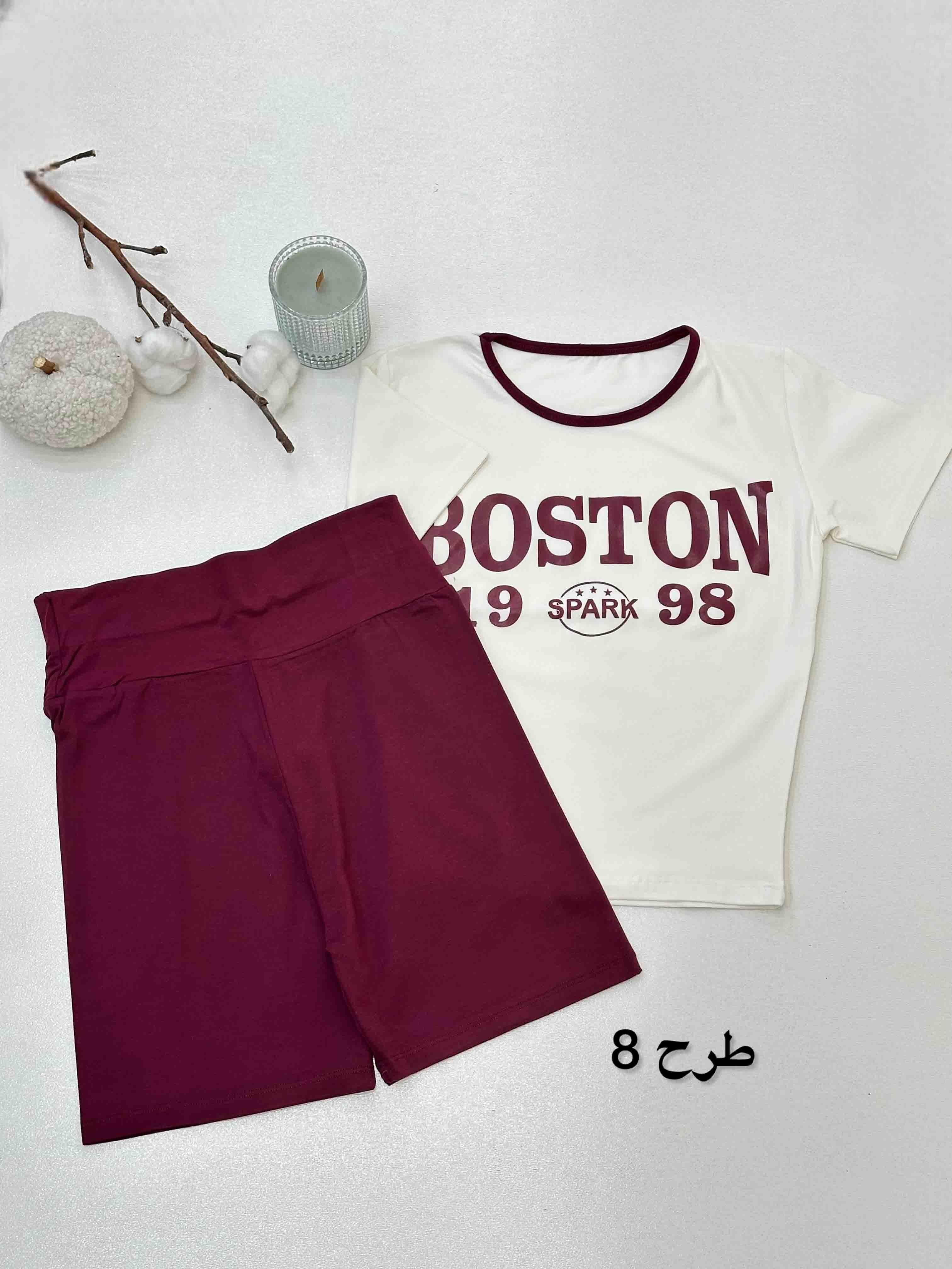 ست تیشرت و شورتک لاکرا - 5803 - طرح : 2