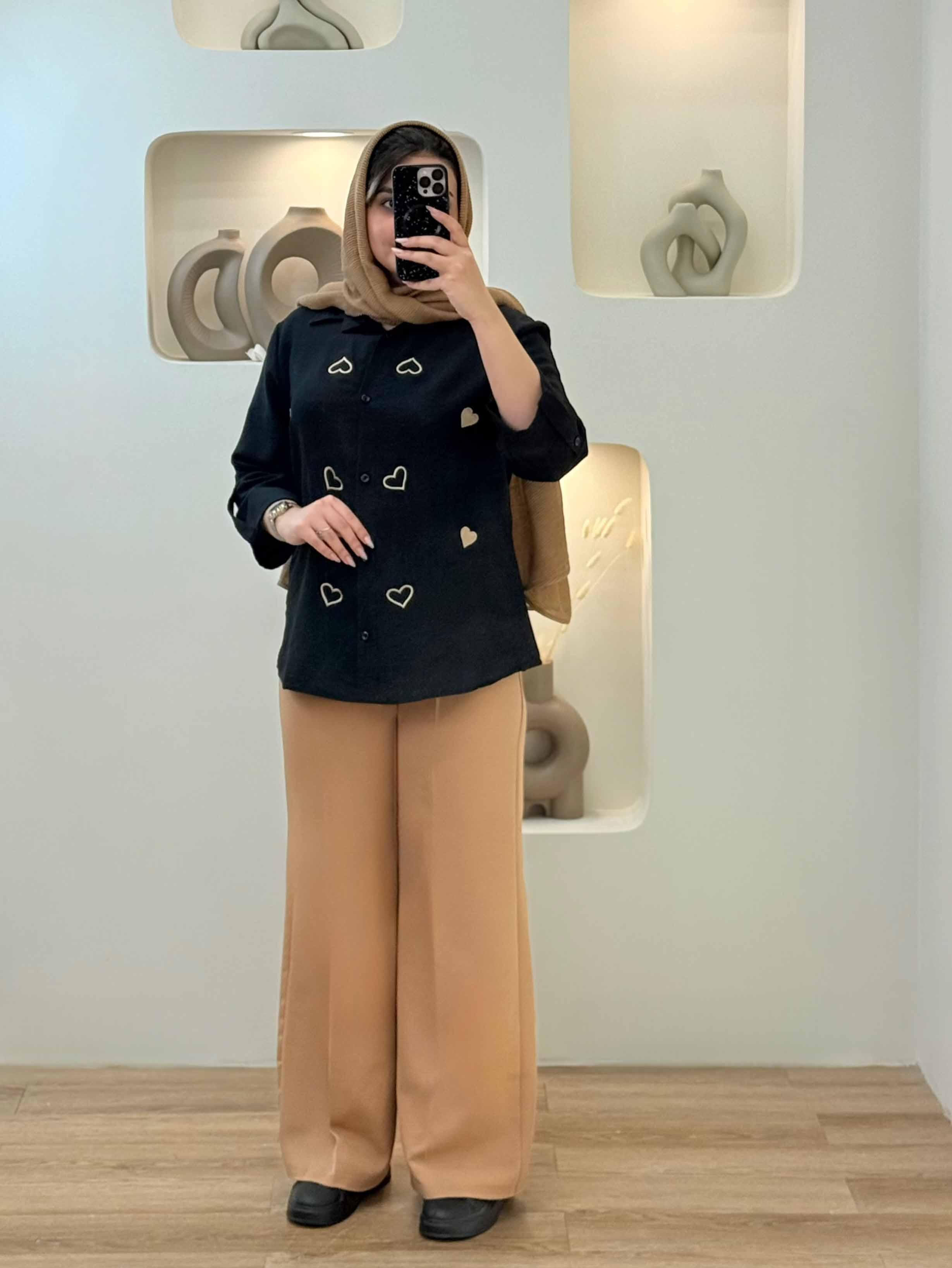 شومیز گلدوزی قلب بزرگ - 10208
