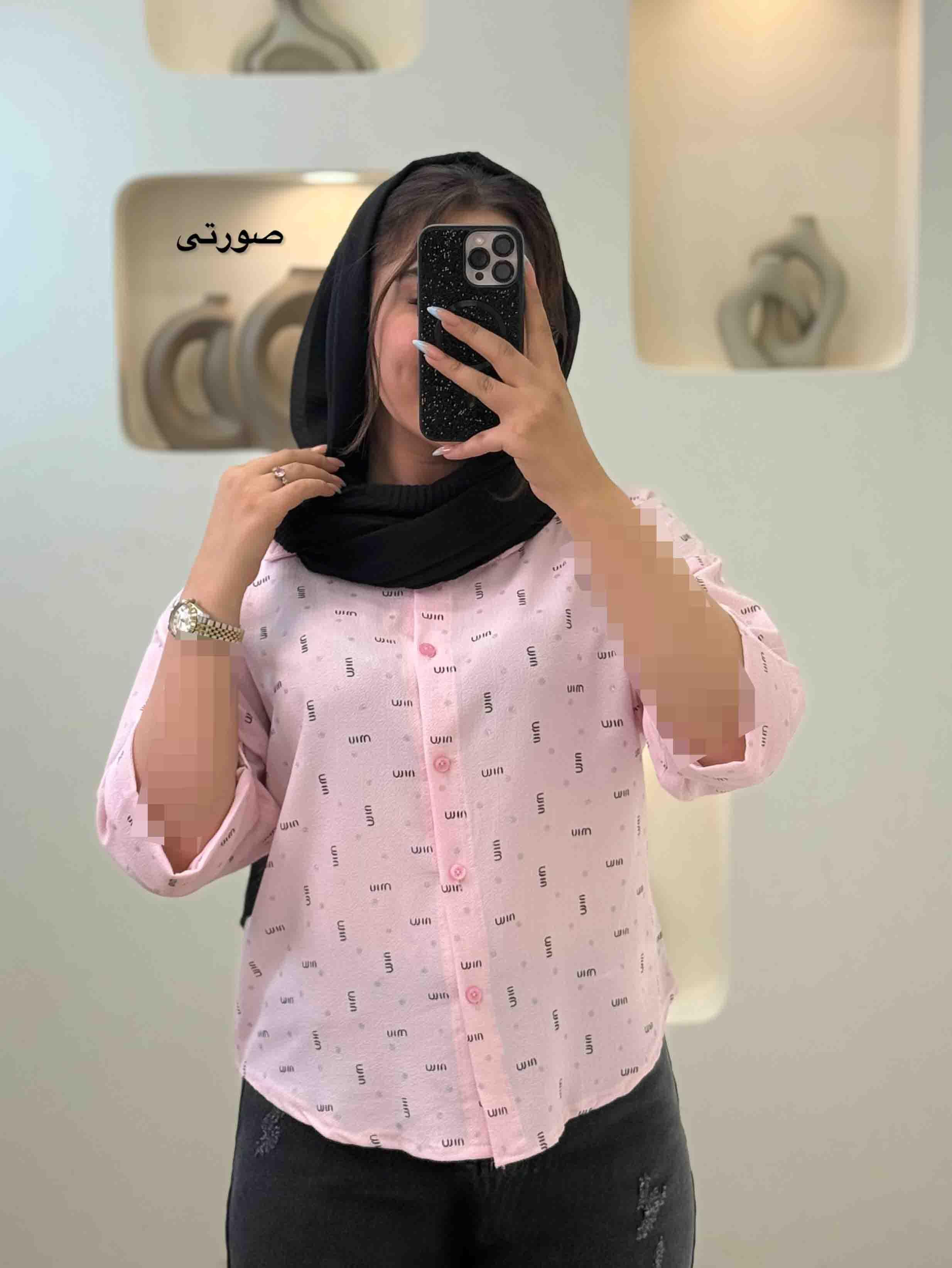 شومیز پاکتی اکلیلی میو - 2767 - رنگ : صورتی