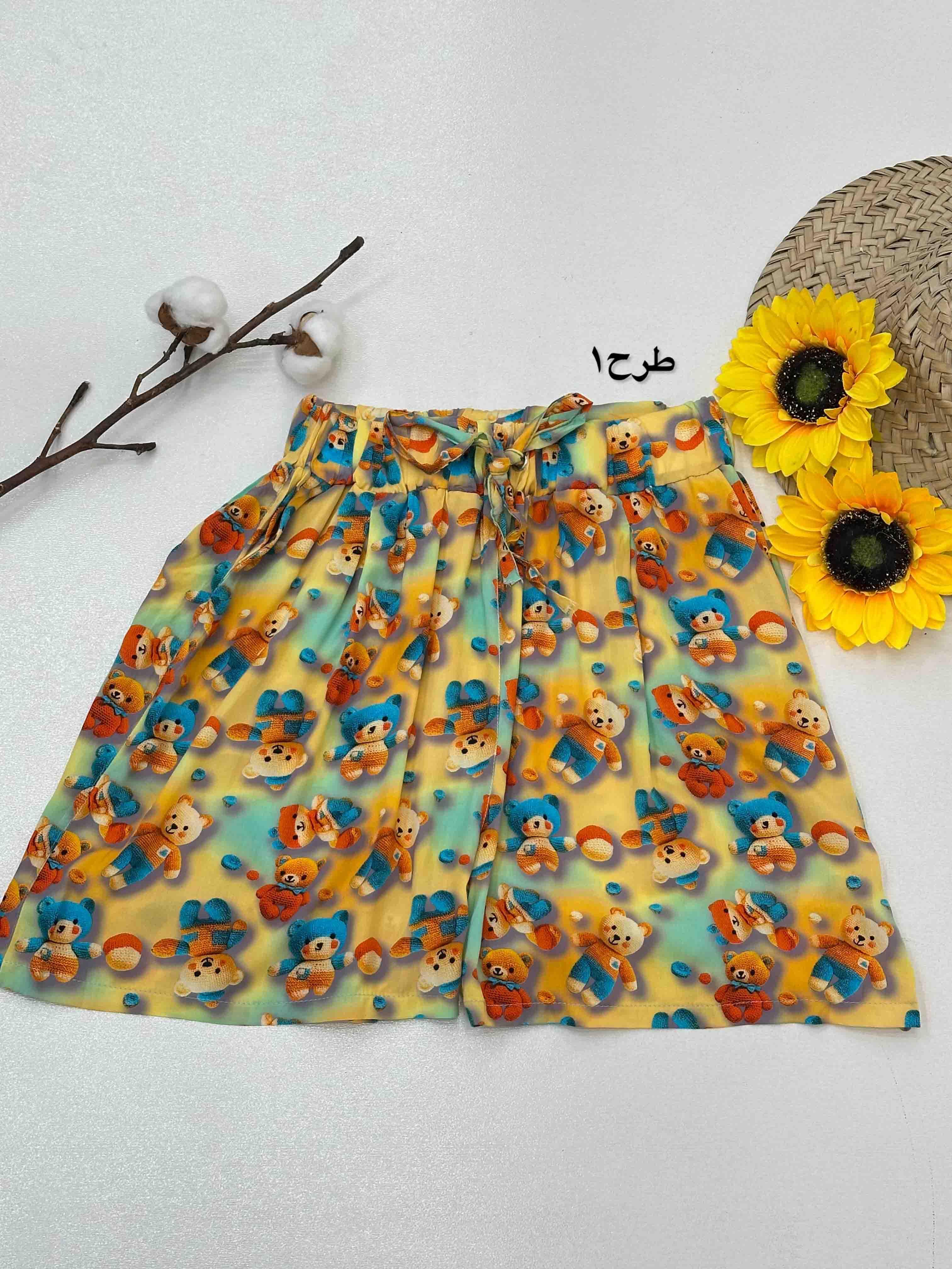 شورتک کمرکش نخی - 6371 - طرح : 1