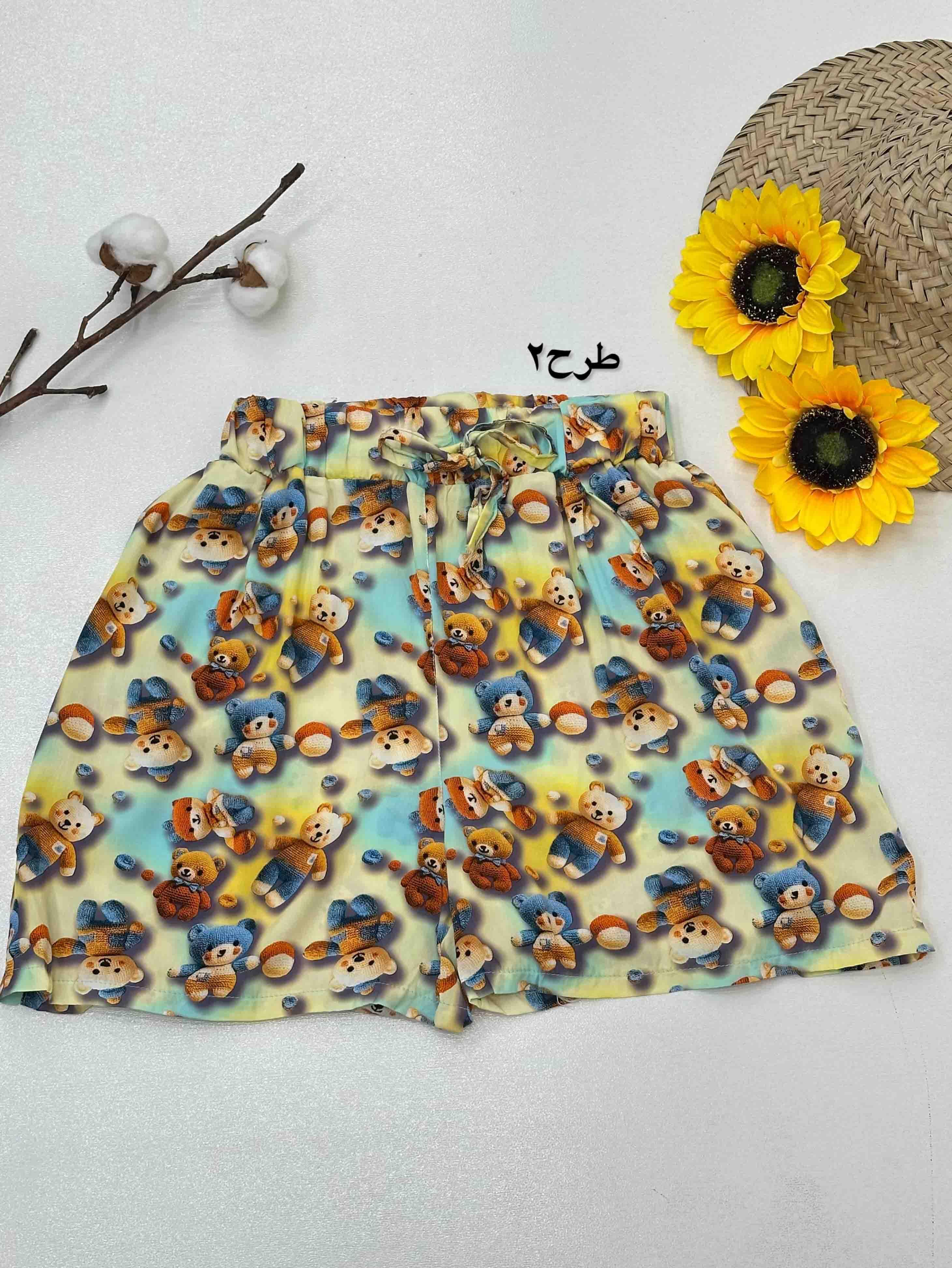 شورتک کمرکش نخی - 6371 - طرح : 1