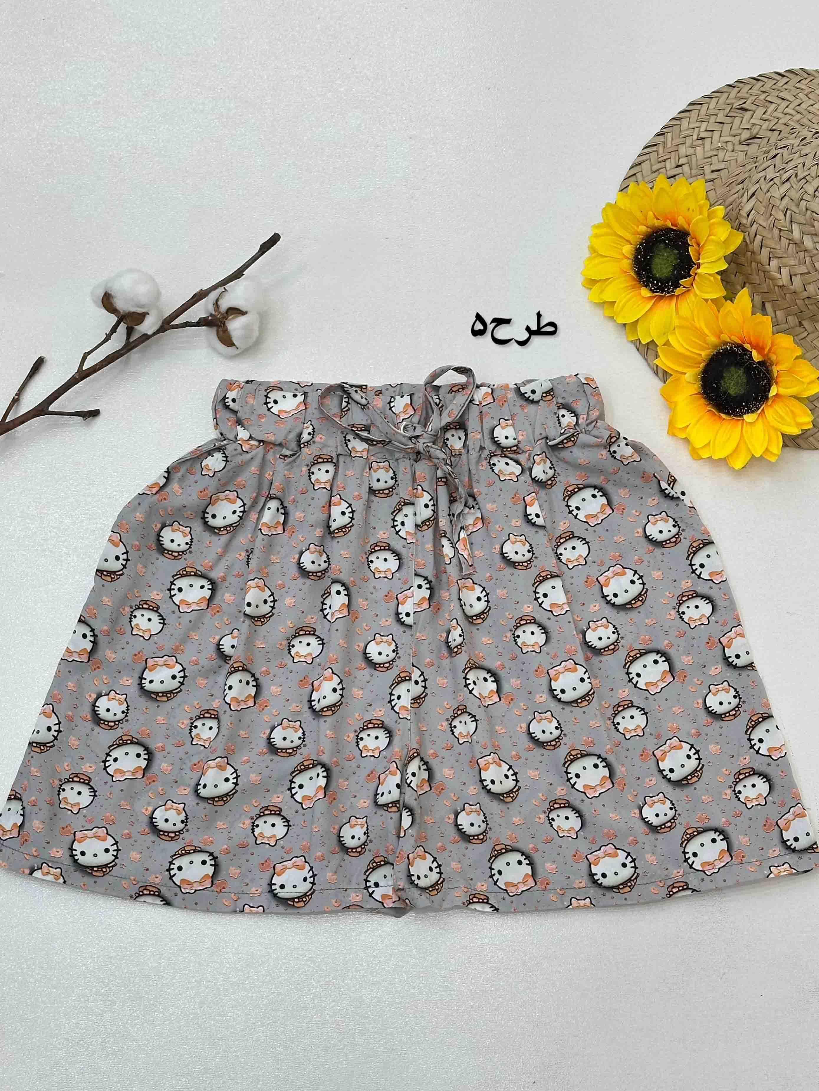 شورتک کمرکش نخی - 6371 - طرح : 1