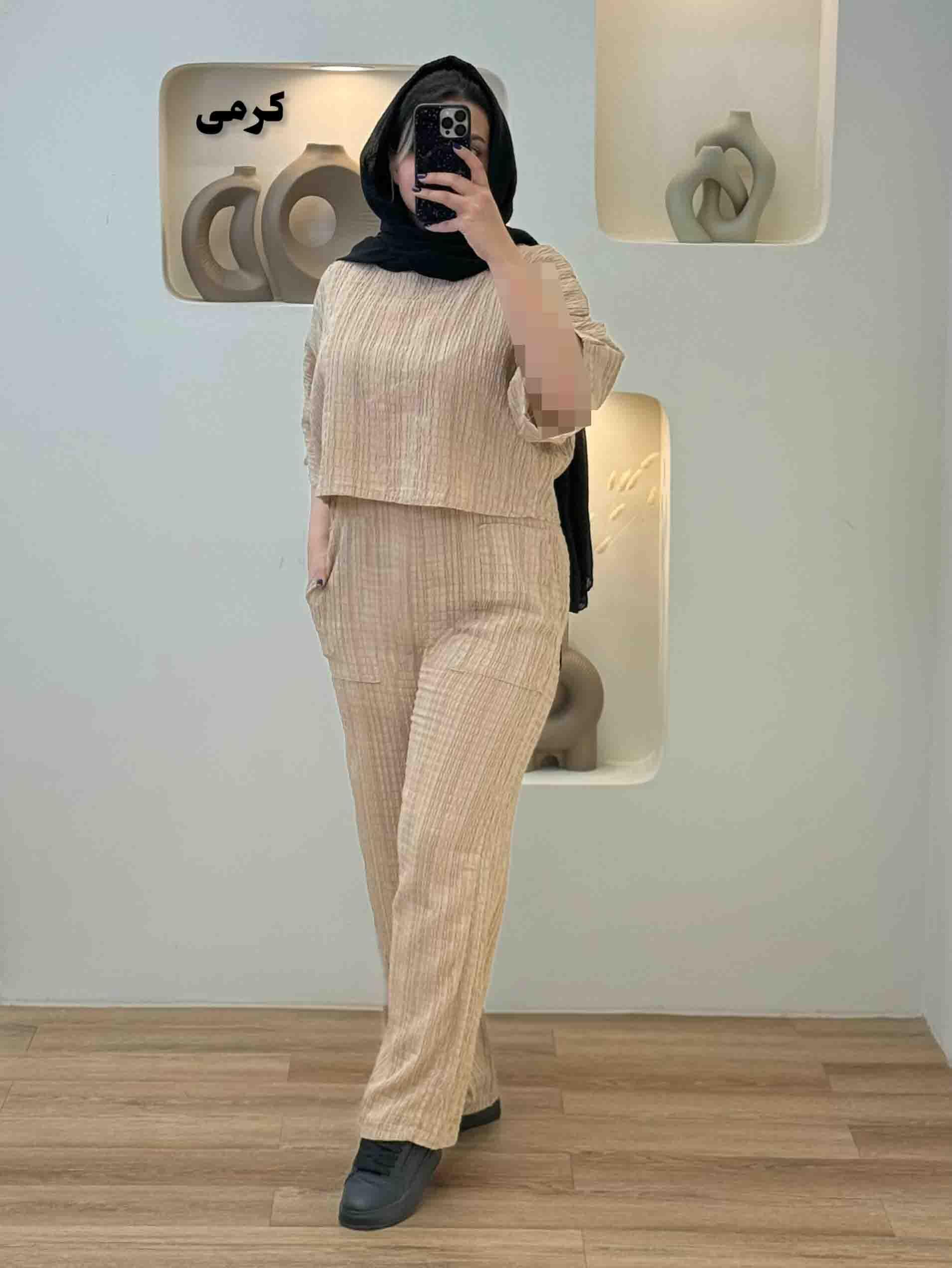 ست بیلرسوت و شومیز شوکا - 5856 - رنگ : آجری