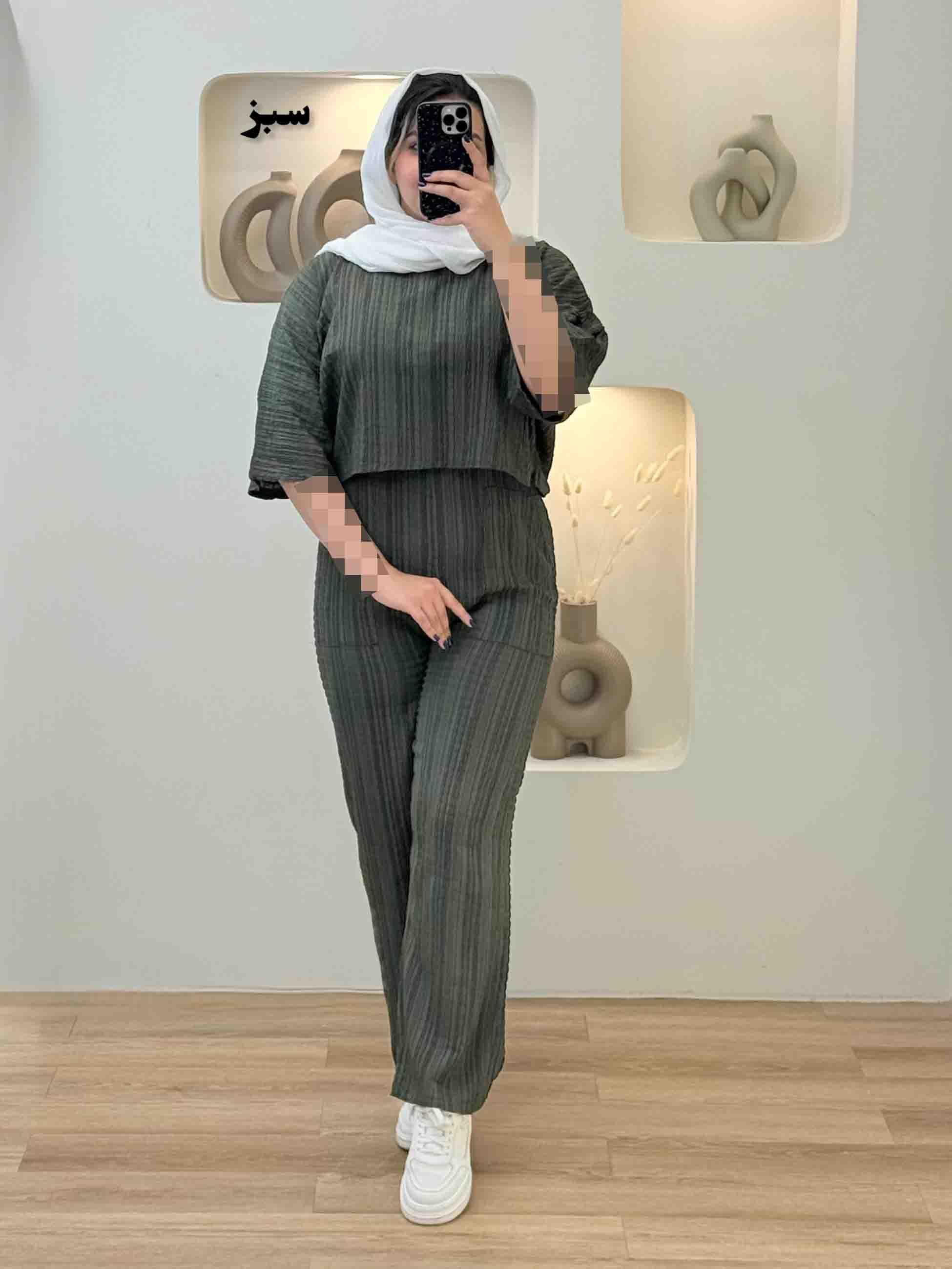ست بیلرسوت و شومیز شوکا - 5856 - رنگ : آجری