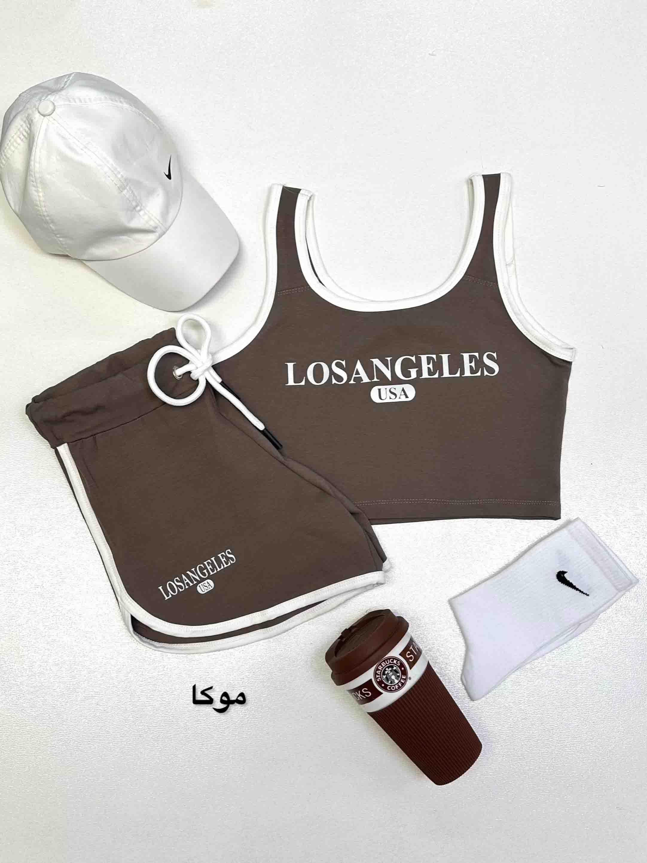 ست تاپ و شورتک لاکر-5859 - رنگ : مشکی