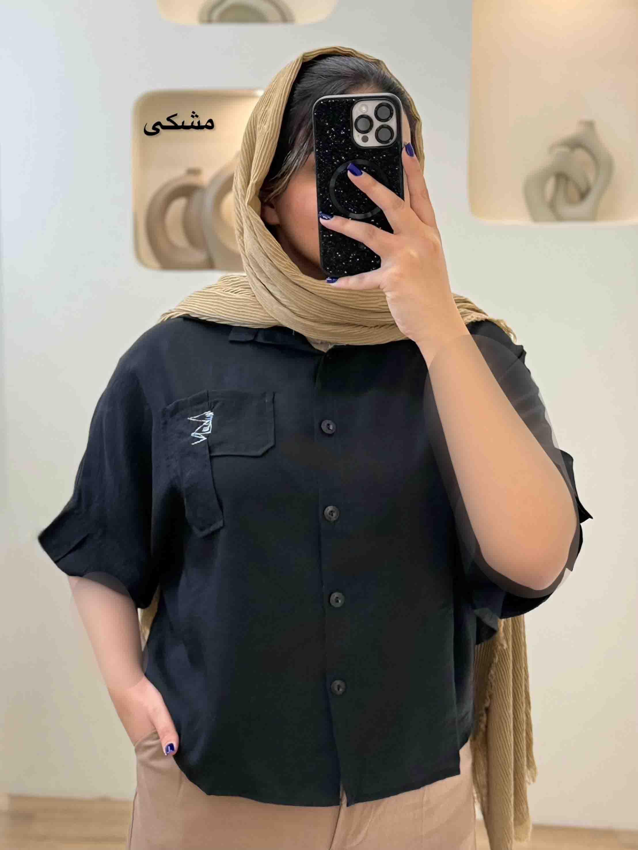 شومیز کیمونو تک جیب گلدوزی -10209 - رنگ : سفید