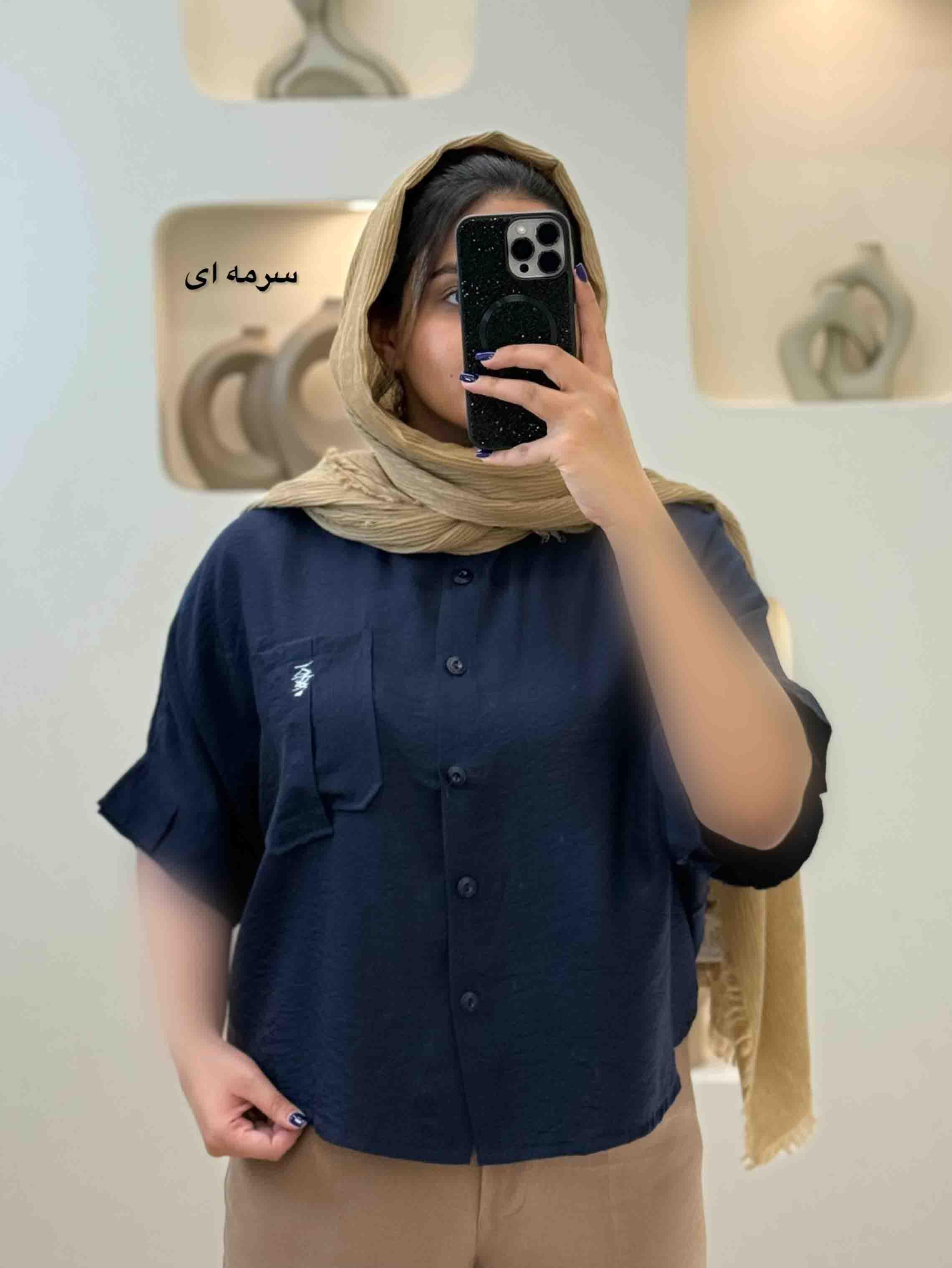 شومیز کیمونو تک جیب گلدوزی -10209 - رنگ : سفید