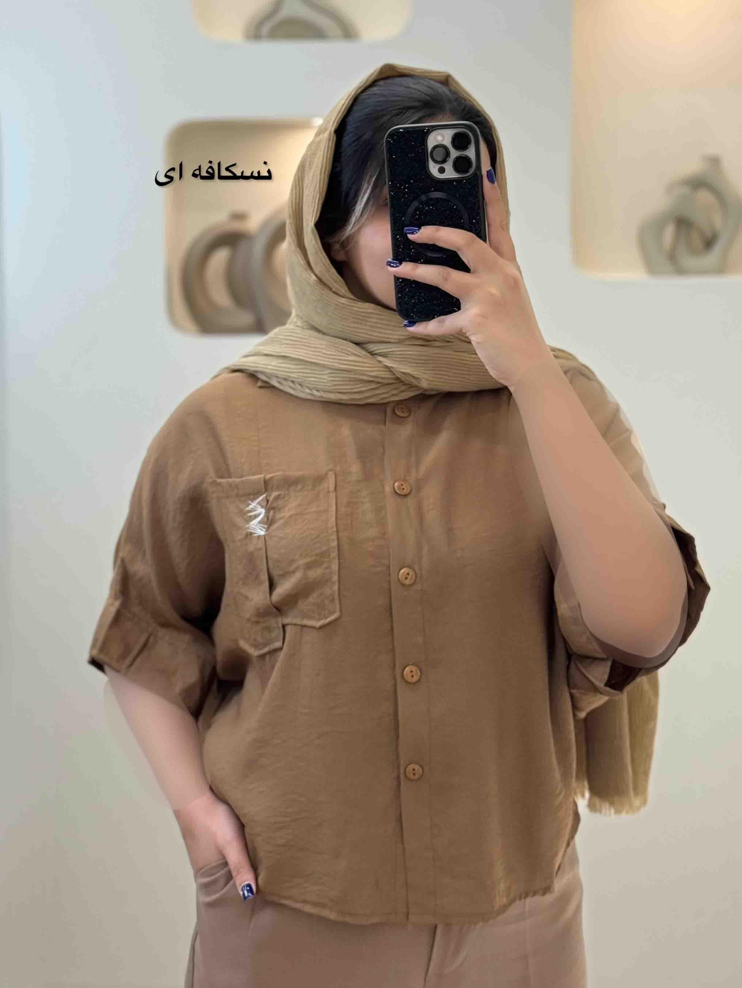 شومیز کیمونو تک جیب گلدوزی -10209 - رنگ : سفید