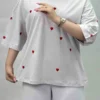 تیشرت باکسی قلب ریز