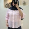 شومیز شیشه ای پاکتی نگینی